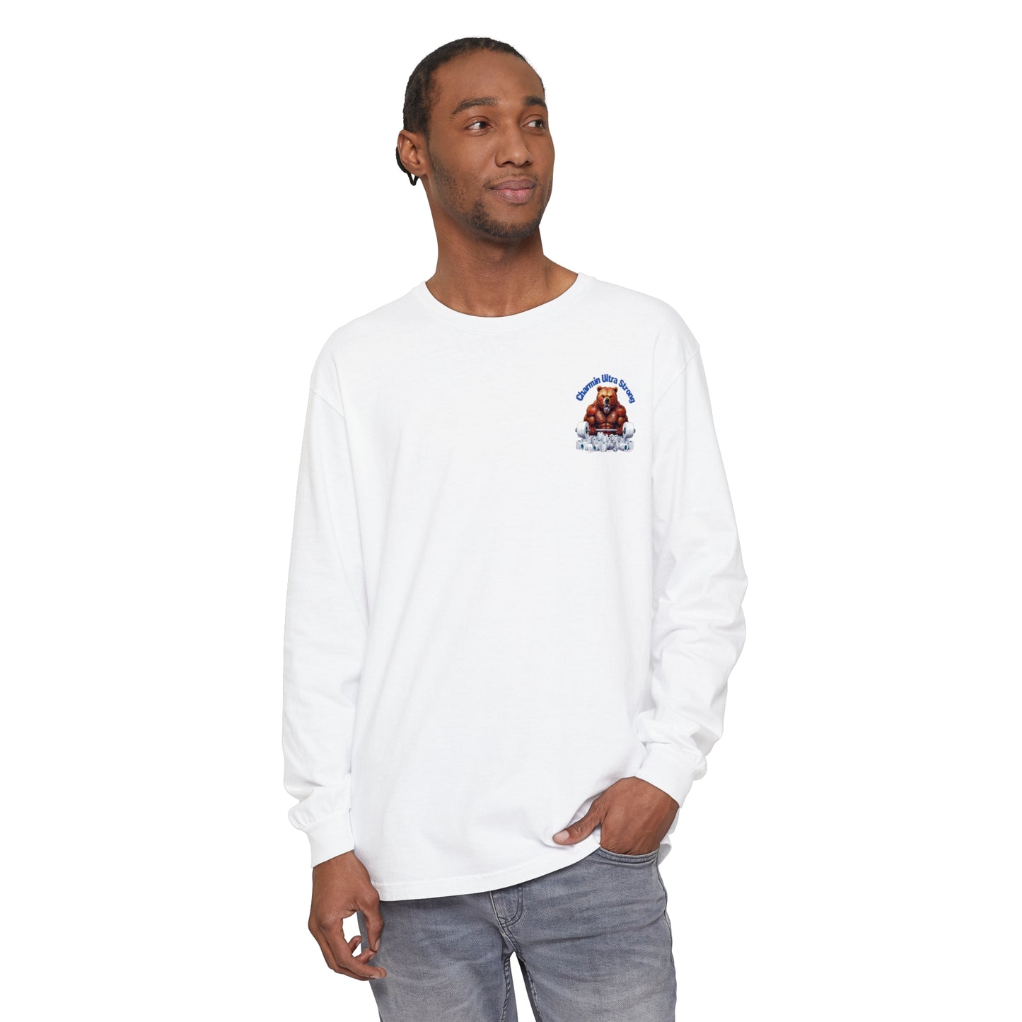 Funny Bear Gym Long Sleeve T-Shirt | Charmin Ultra Strong Design