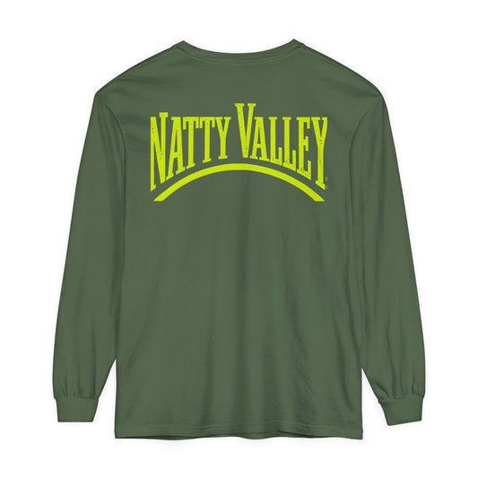 Natty Valley Unisex Garment-Dyed Long Sleeve T-Shirt - Casual Graphic Tee for Every Occasion