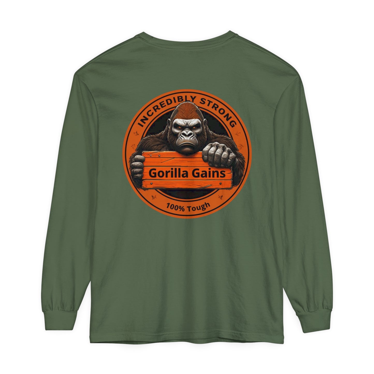 Gorilla Gains Long Sleeve T-Shirt - Incredible Strength Design