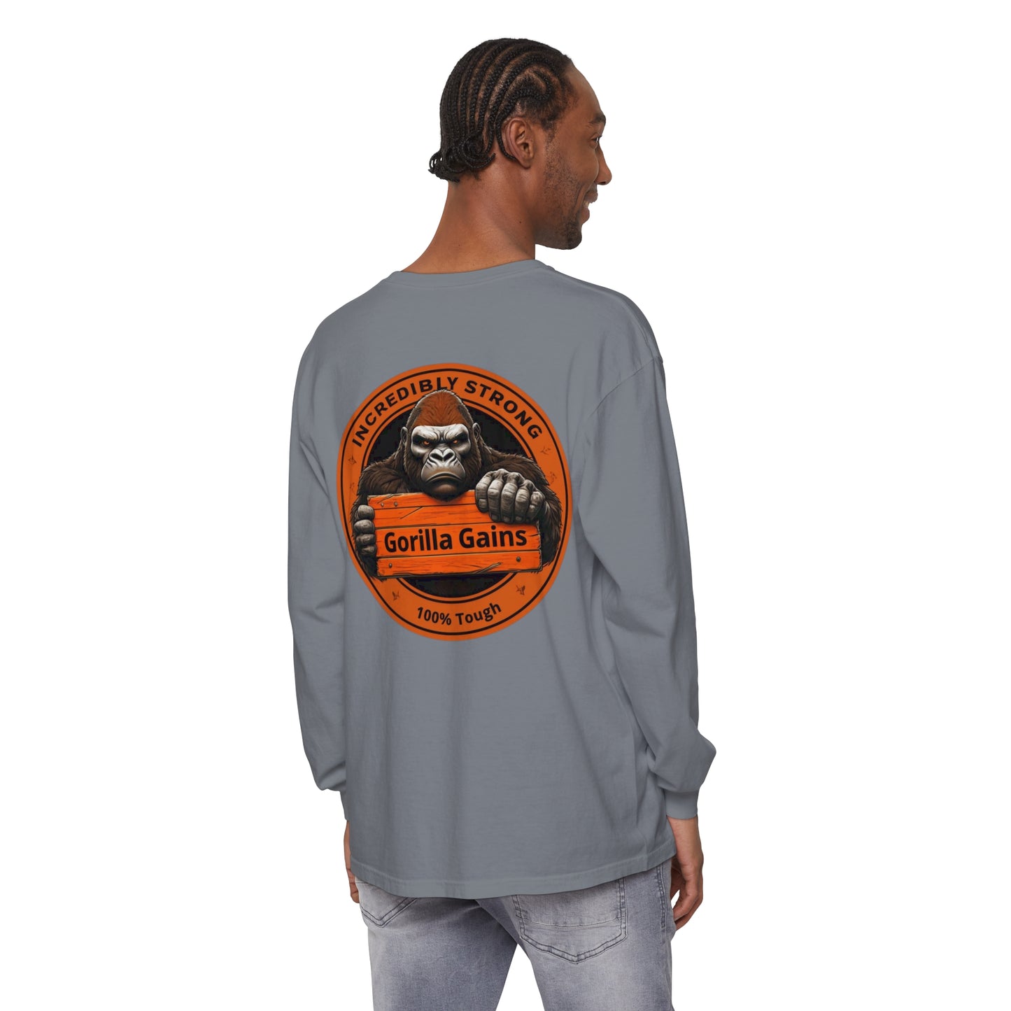 Gorilla Gains Long Sleeve T-Shirt - Incredible Strength Design