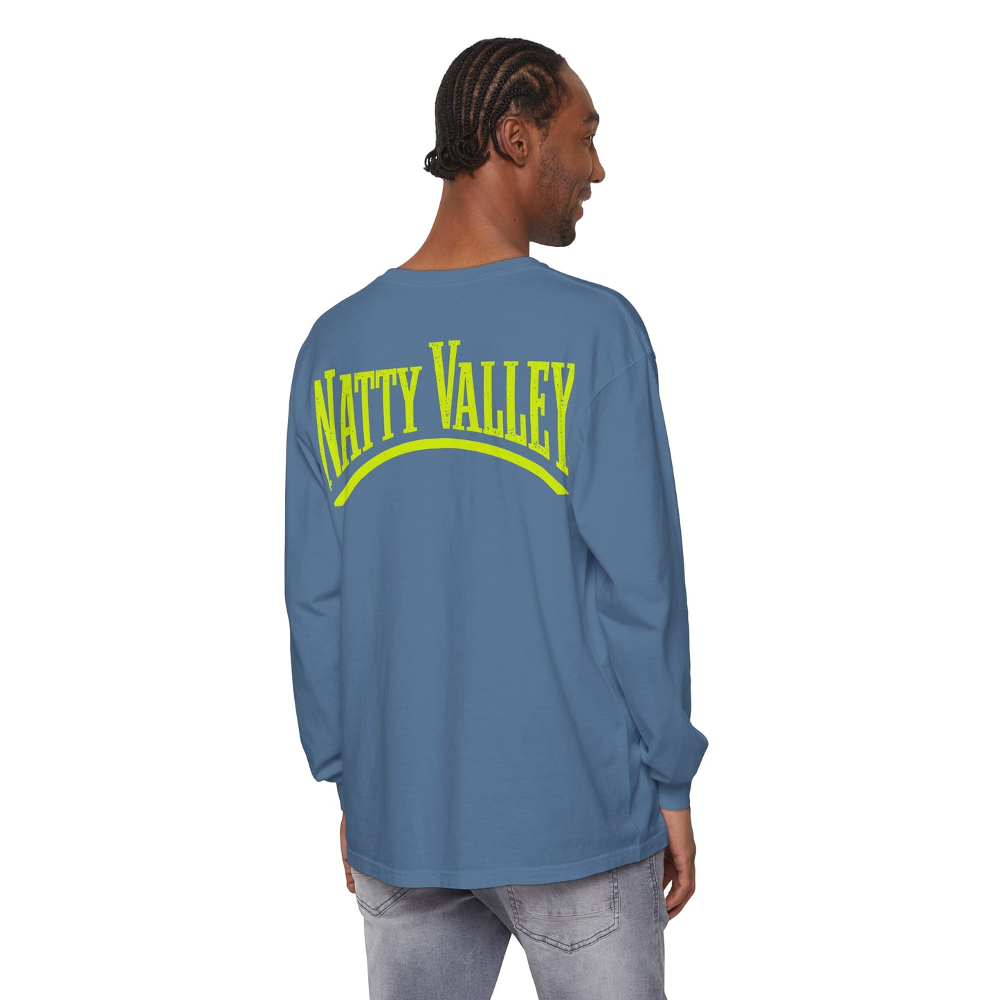 Natty Valley Unisex Garment-Dyed Long Sleeve T-Shirt - Casual Graphic Tee for Every Occasion