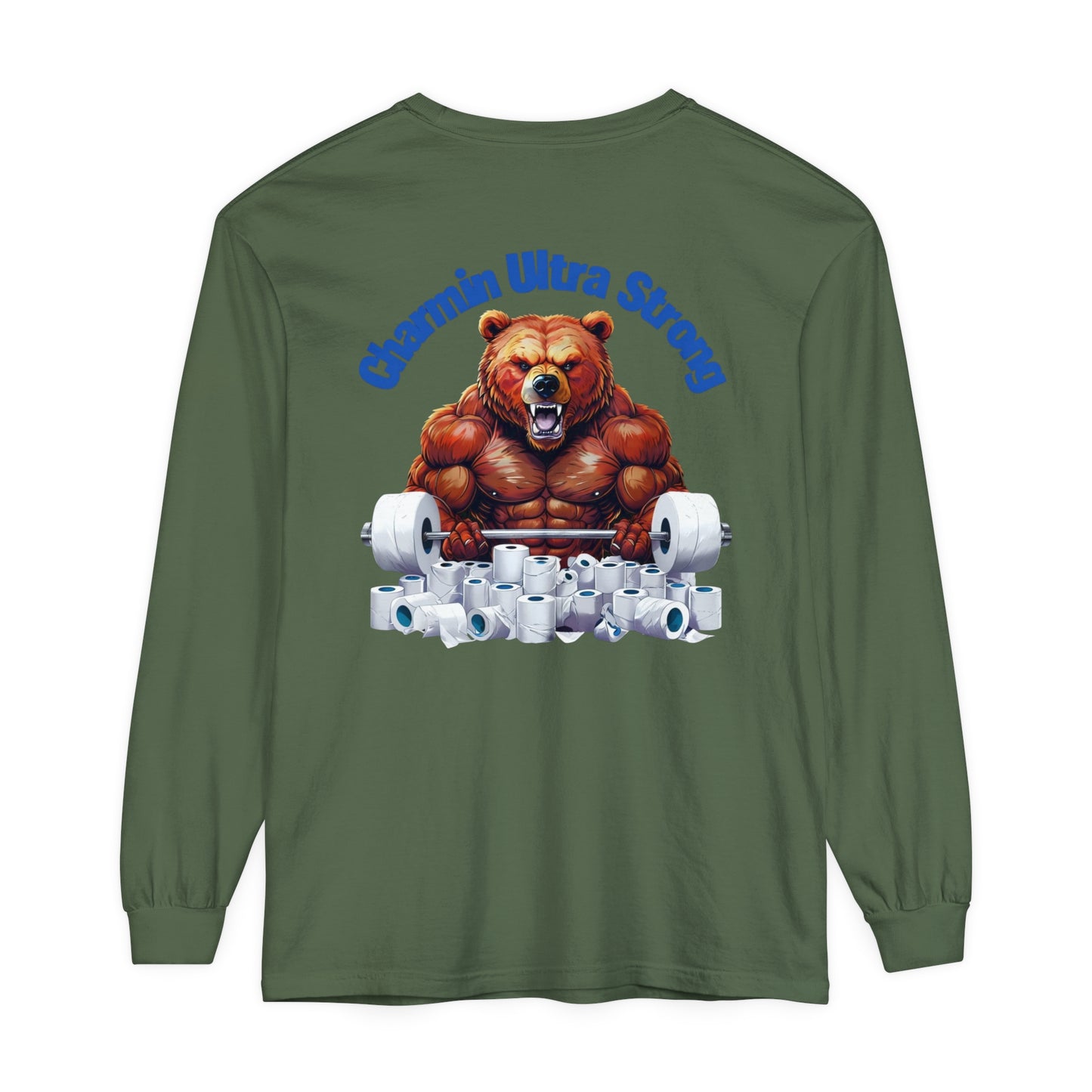 Funny Bear Gym Long Sleeve T-Shirt | Charmin Ultra Strong Design