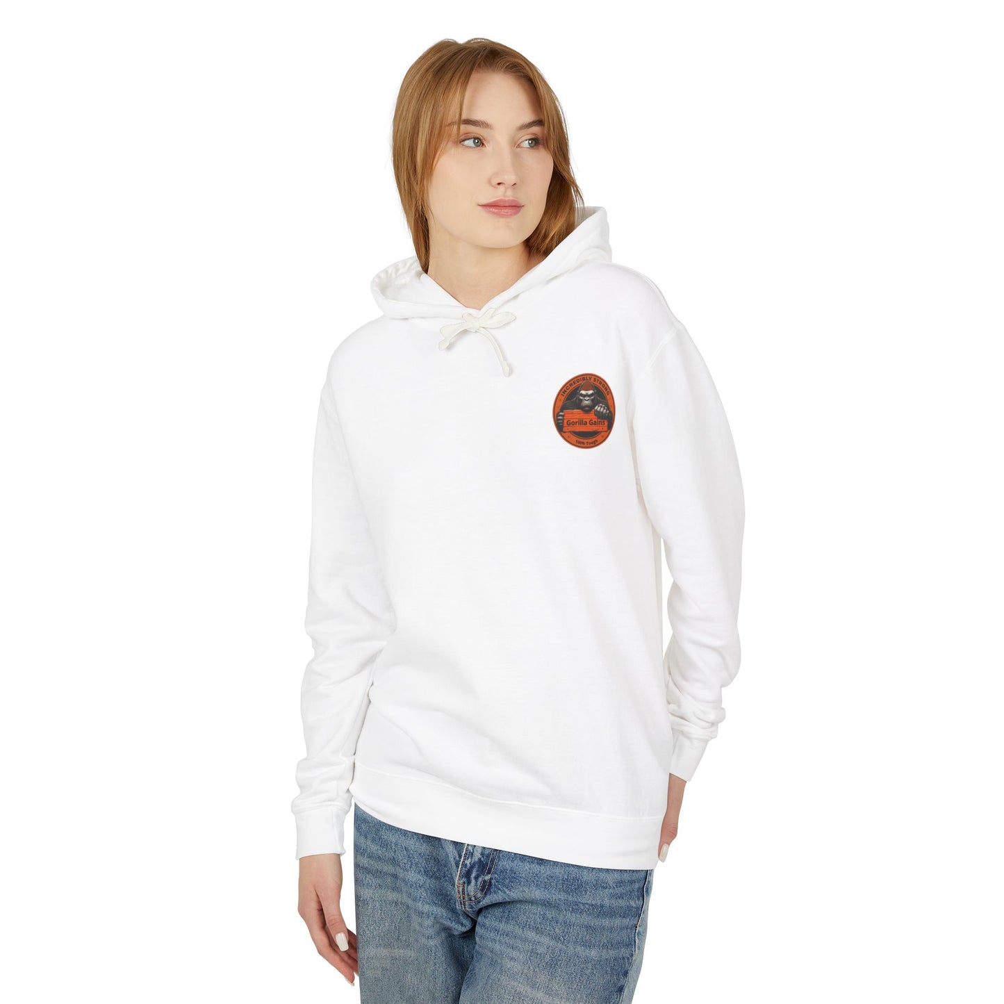 Incredibly Strong Gorilla Gains Unisex Lightweight Hoodie - Perfect for Fitness Enthusiasts and Gym Lovers