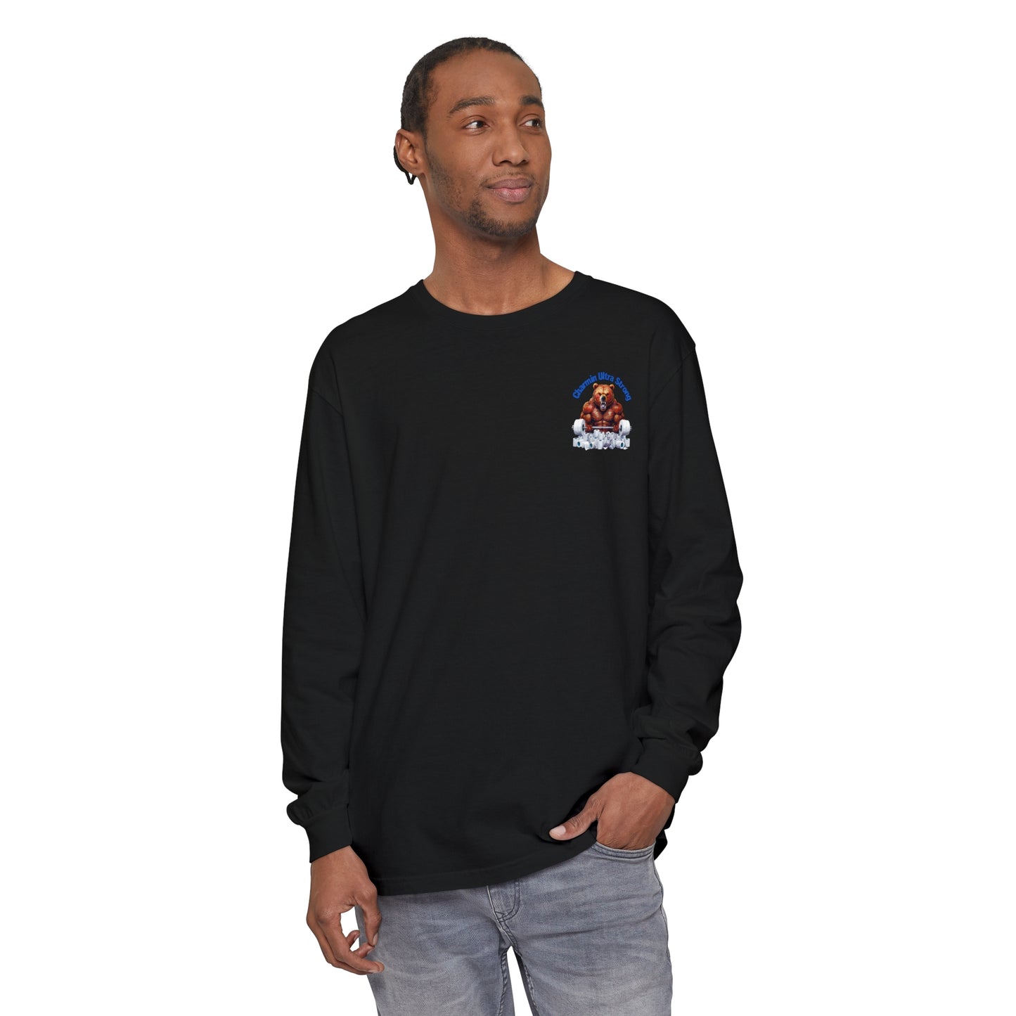 Funny Bear Gym Long Sleeve T-Shirt | Charmin Ultra Strong Design
