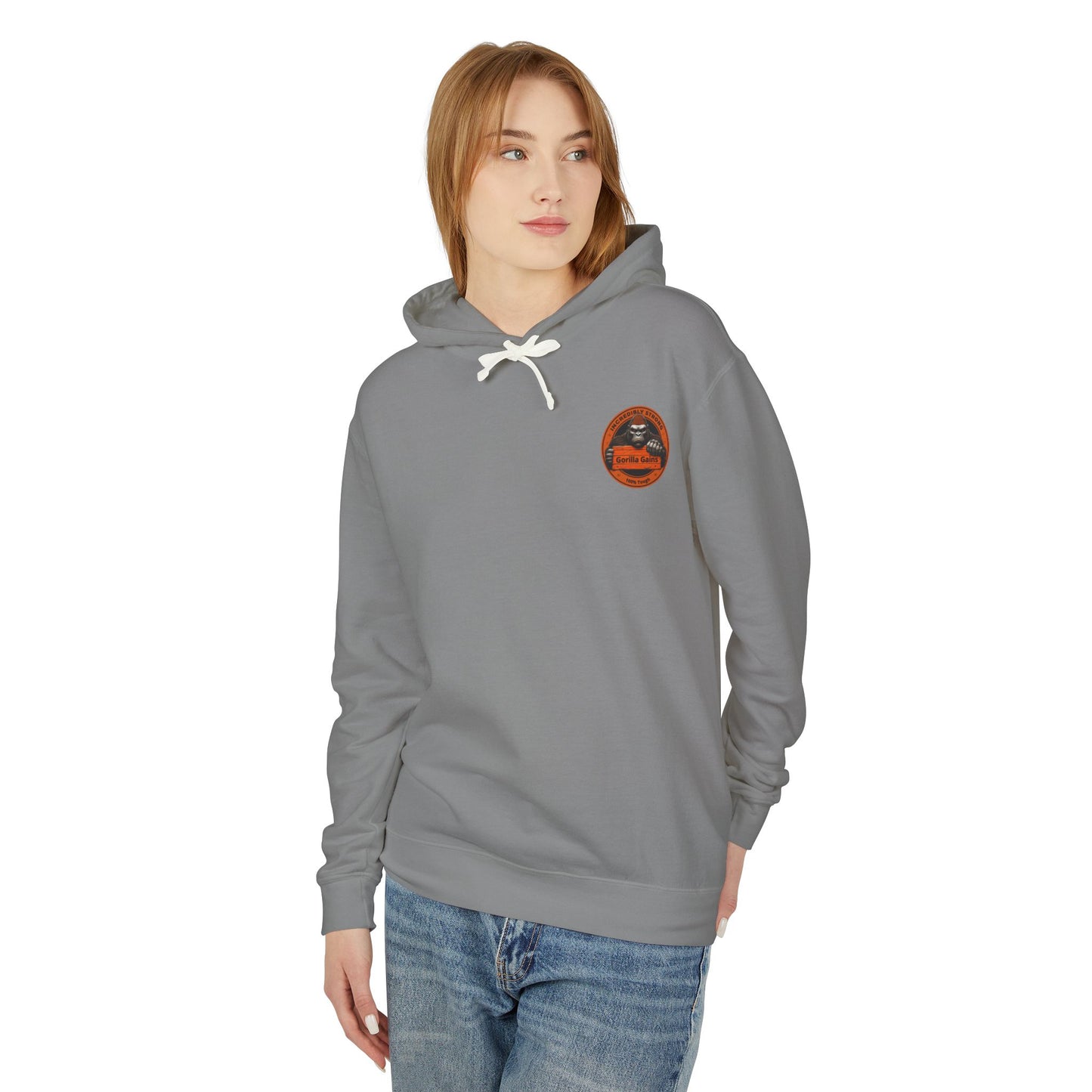 Incredibly Strong Gorilla Gains Unisex Lightweight Hoodie - Perfect for Fitness Enthusiasts and Gym Lovers
