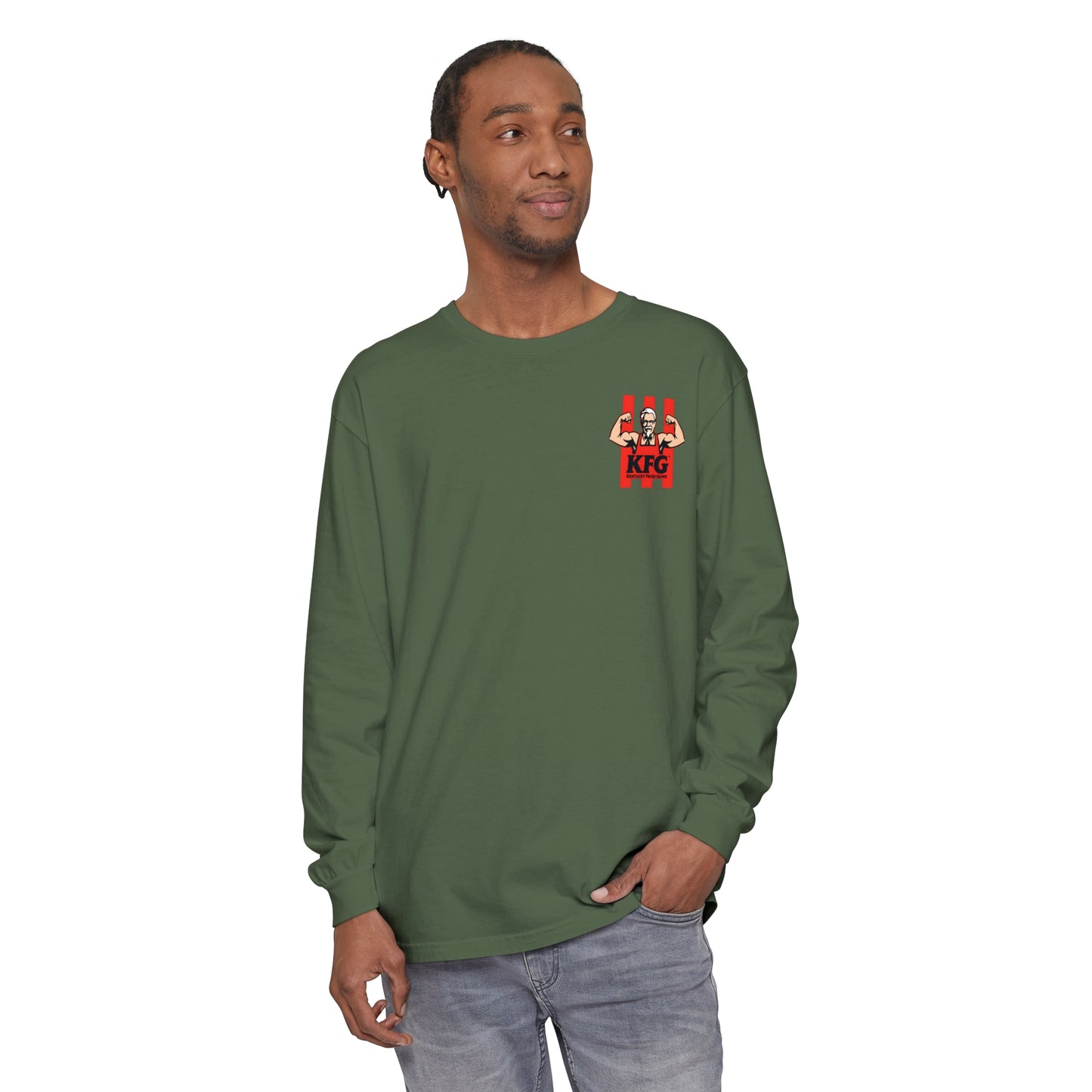 Kentucky Fried Gains Long Sleeve T-Shirt - Comfortable Unisex Tee for Food Lovers