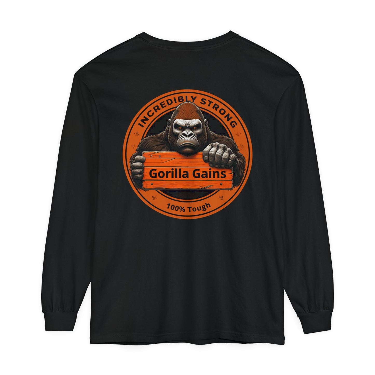 Gorilla Gains Long Sleeve T-Shirt - Incredible Strength Design