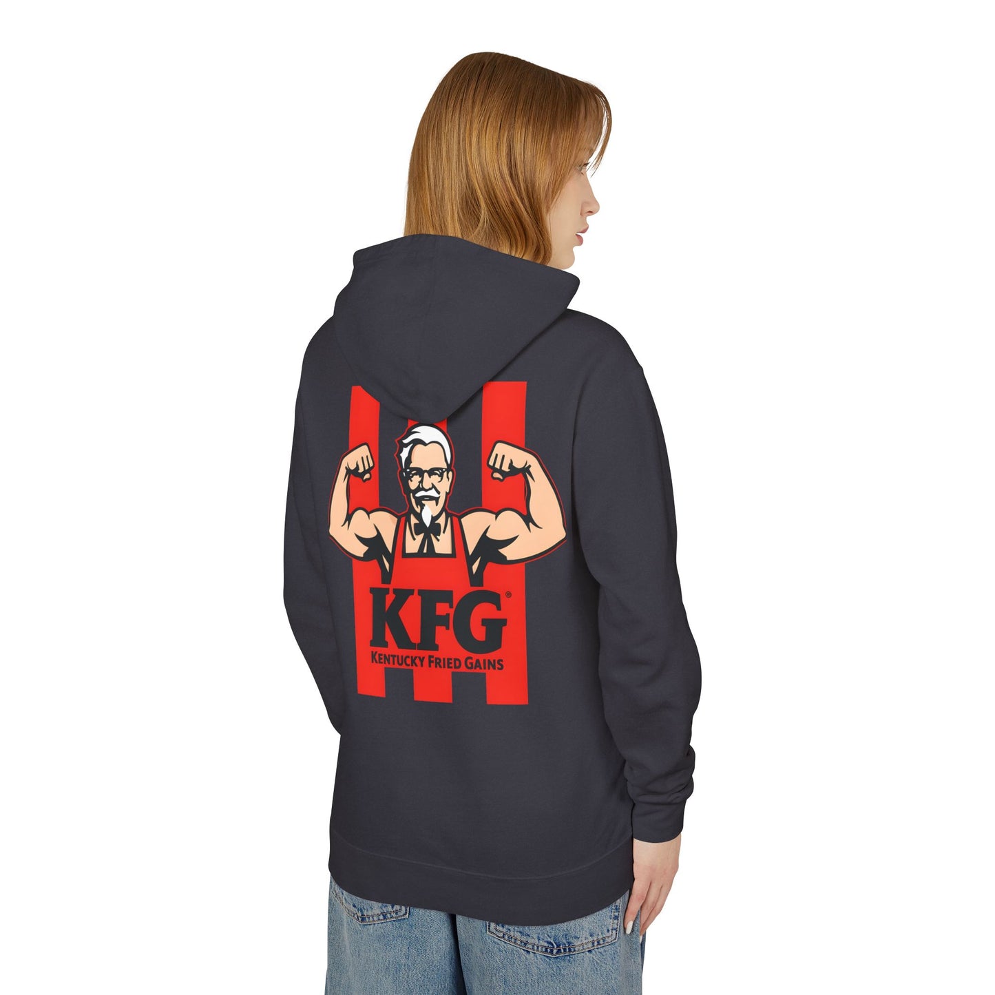 KFG Kentucky Fried Gains Unisex Lightweight Hoodie - Perfect for Food Lovers and Fitness Enthusiasts