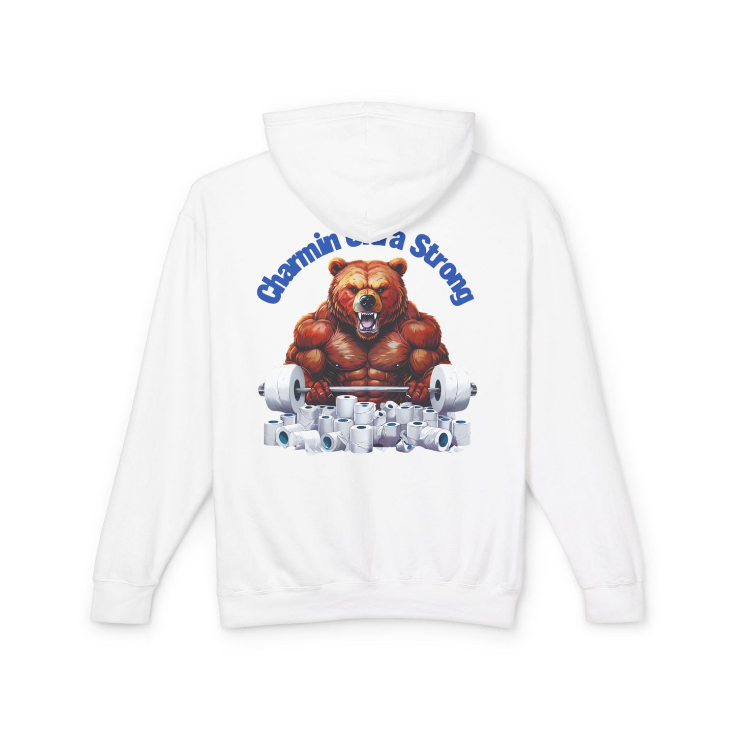 Funny Unisex Lightweight Hooded Sweatshirt - 'Chillin' Like A Strong Bear' Gym Apparel