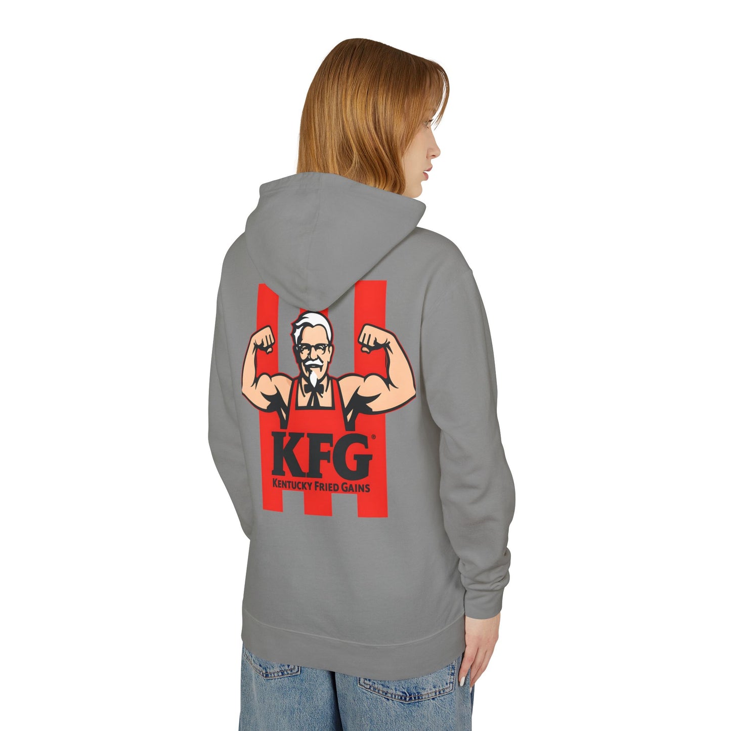 KFG Kentucky Fried Gains Unisex Lightweight Hoodie - Perfect for Food Lovers and Fitness Enthusiasts