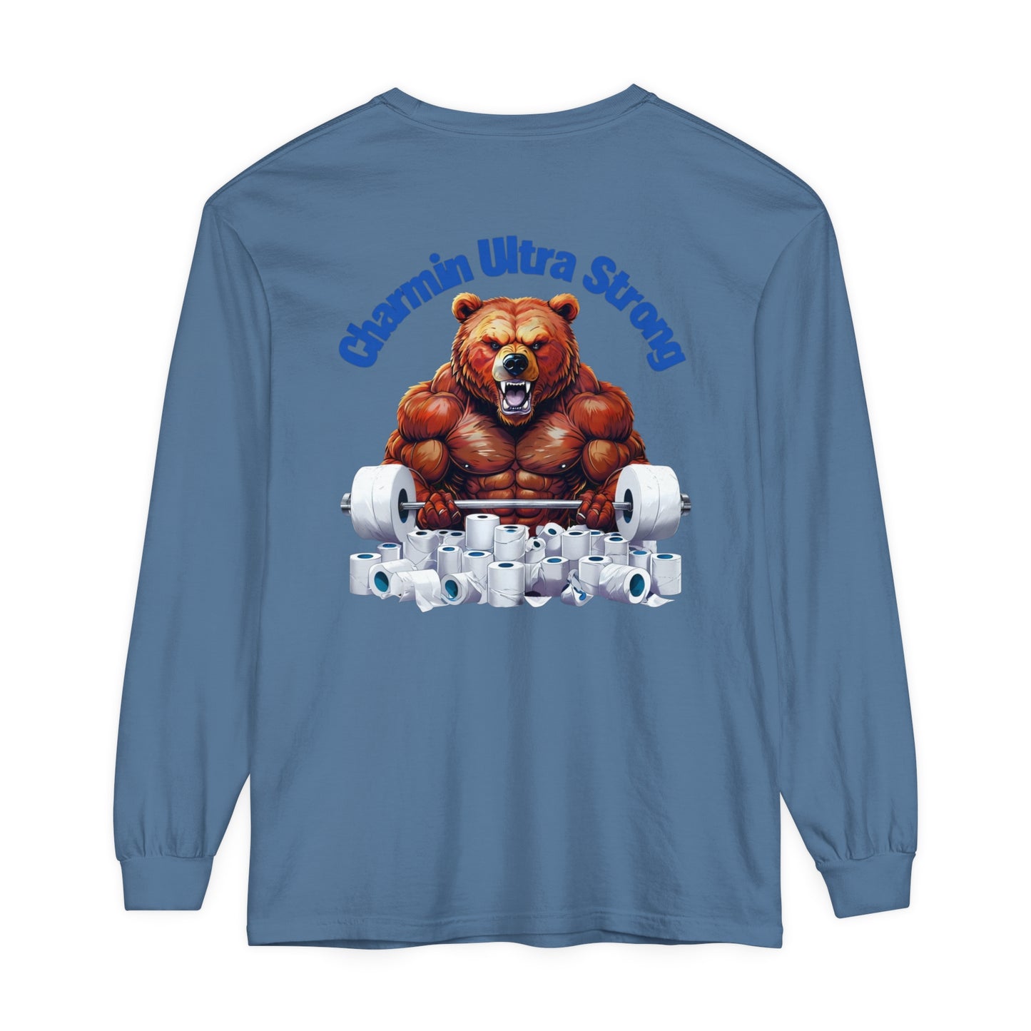 Funny Bear Gym Long Sleeve T-Shirt | Charmin Ultra Strong Design