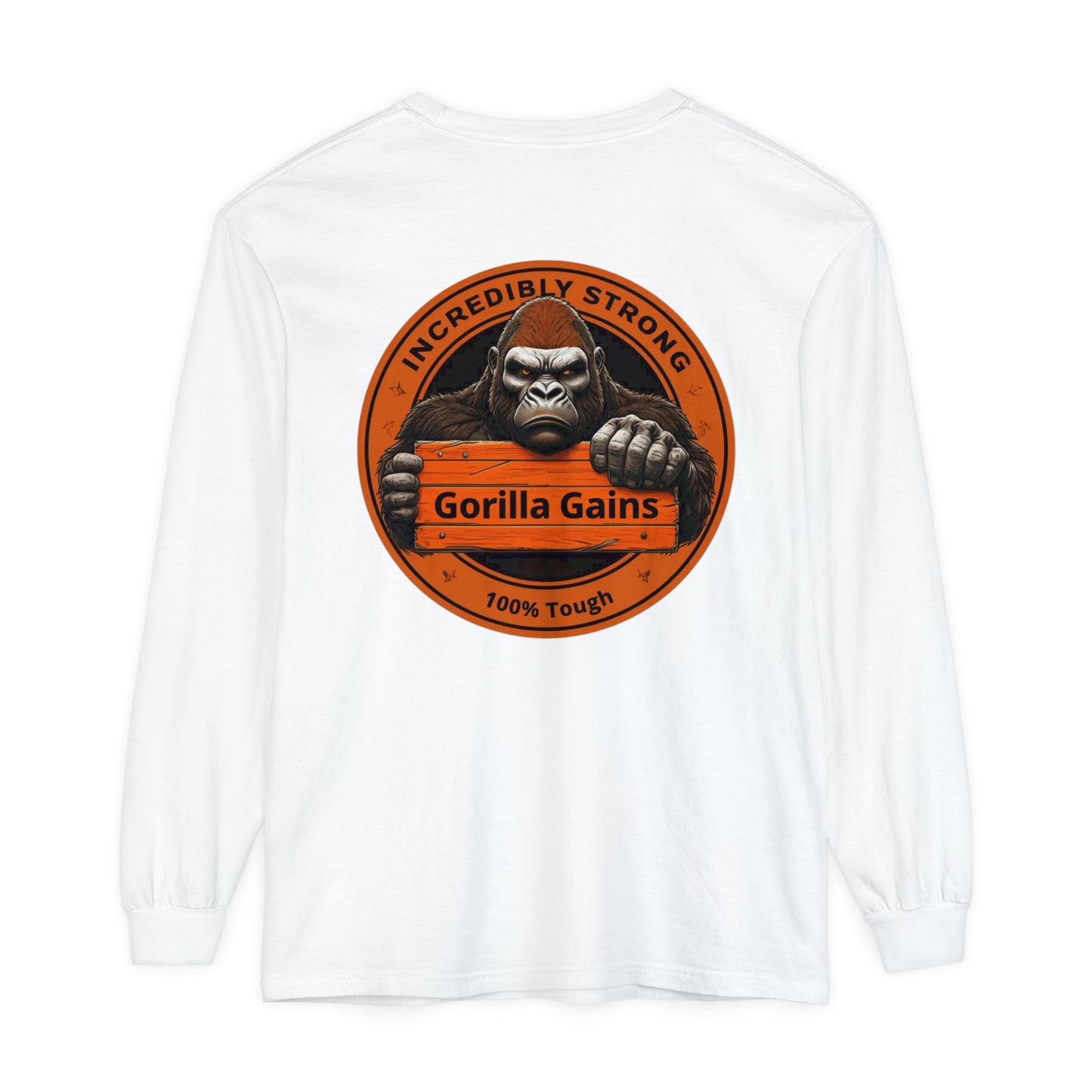 Gorilla Gains Long Sleeve T-Shirt - Incredible Strength Design