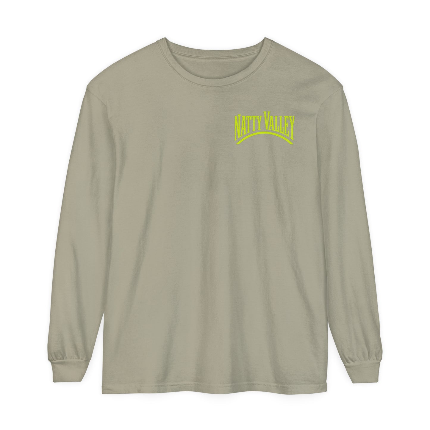 Natty Valley Unisex Garment-Dyed Long Sleeve T-Shirt - Casual Graphic Tee for Every Occasion