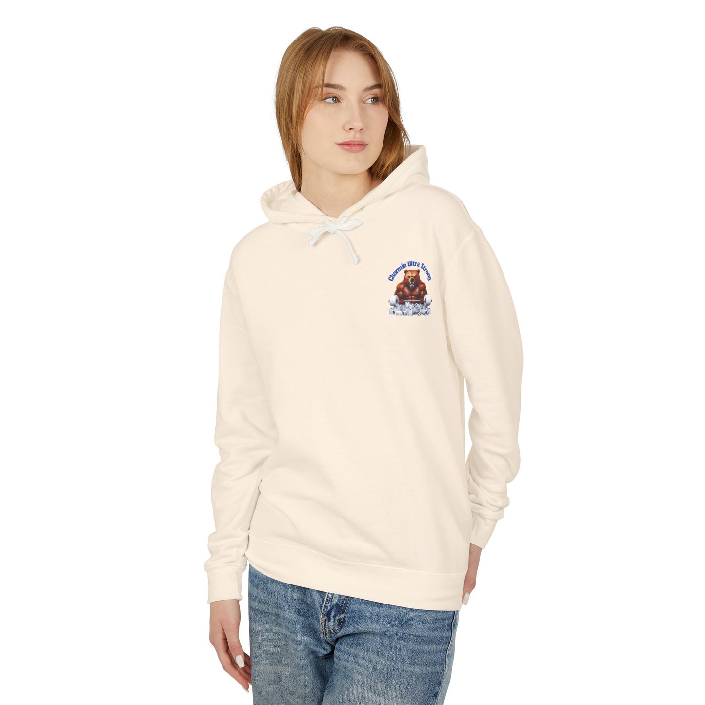 Funny Unisex Lightweight Hooded Sweatshirt - 'Chillin' Like A Strong Bear' Gym Apparel