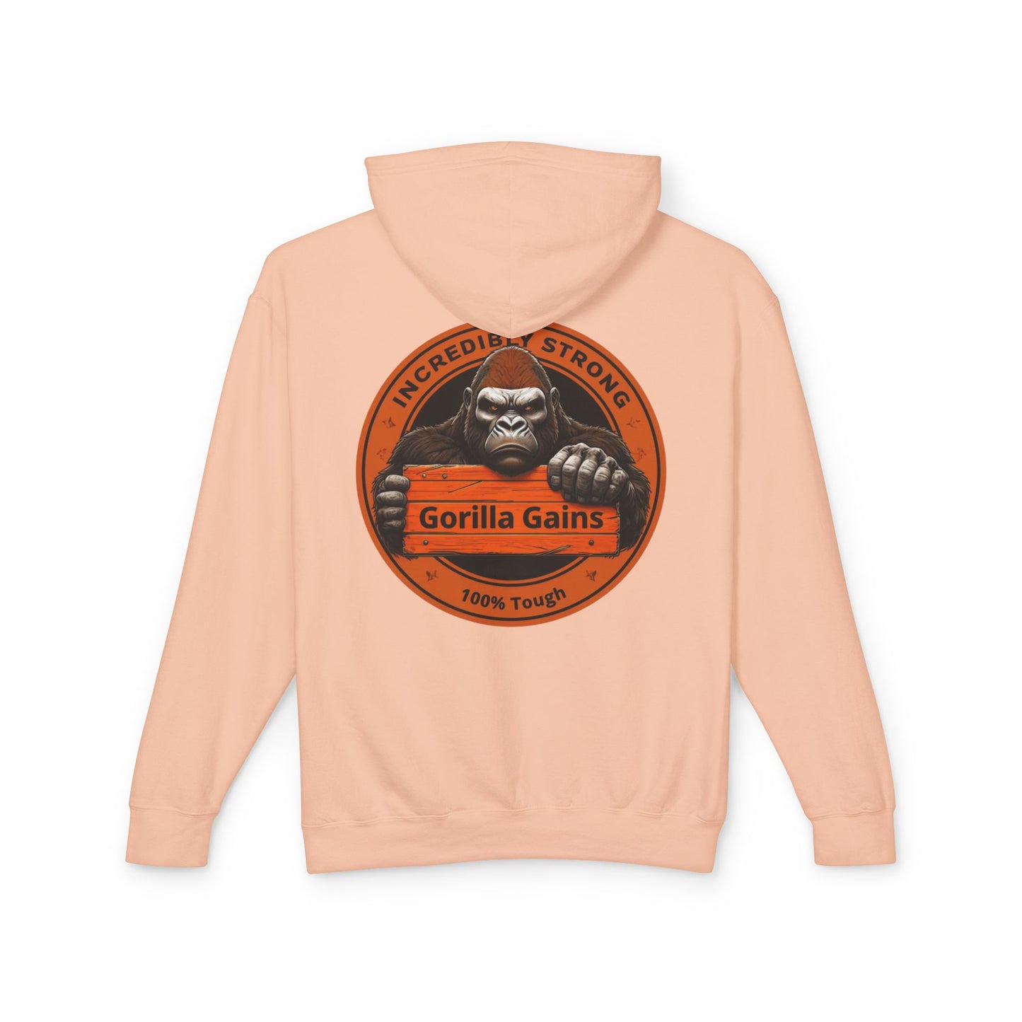 Incredibly Strong Gorilla Gains Unisex Lightweight Hoodie - Perfect for Fitness Enthusiasts and Gym Lovers