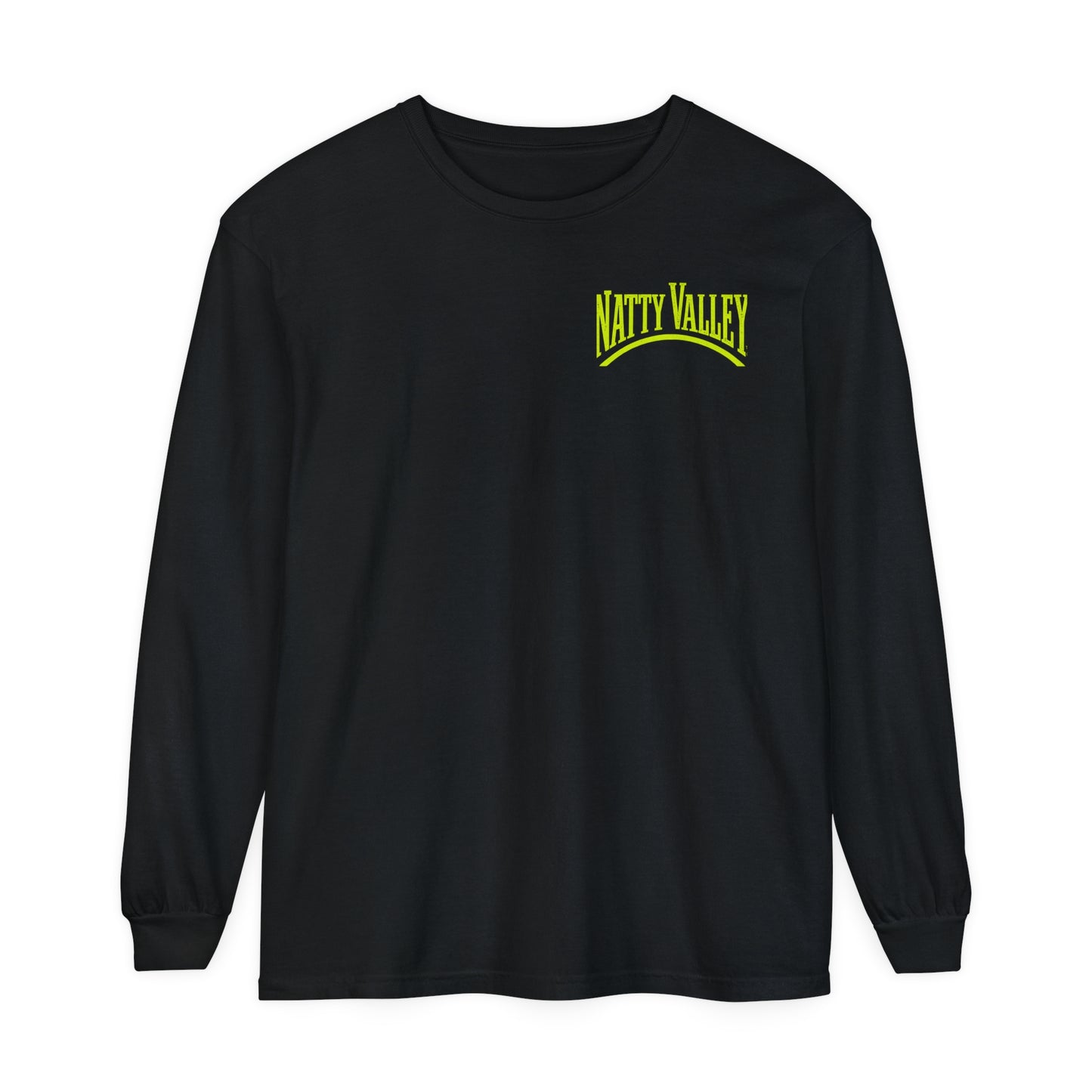 Natty Valley Unisex Garment-Dyed Long Sleeve T-Shirt - Casual Graphic Tee for Every Occasion