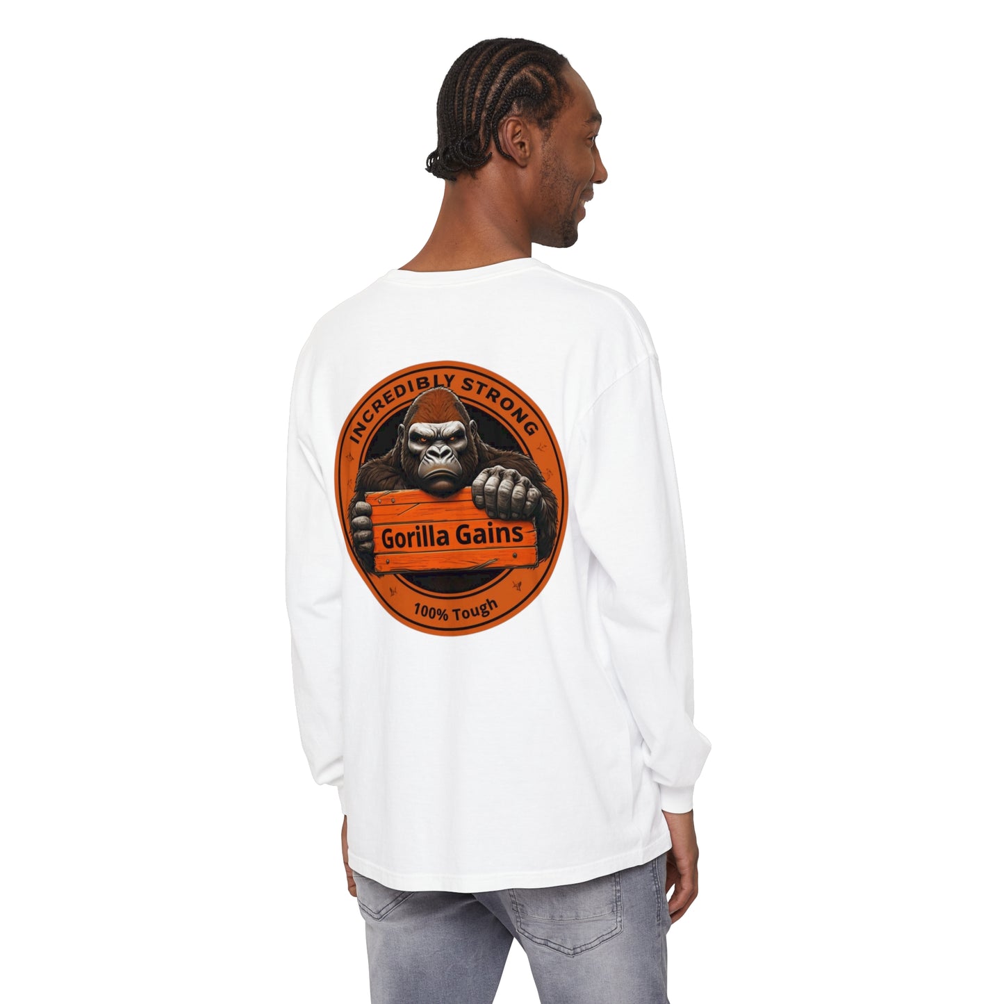 Gorilla Gains Long Sleeve T-Shirt - Incredible Strength Design