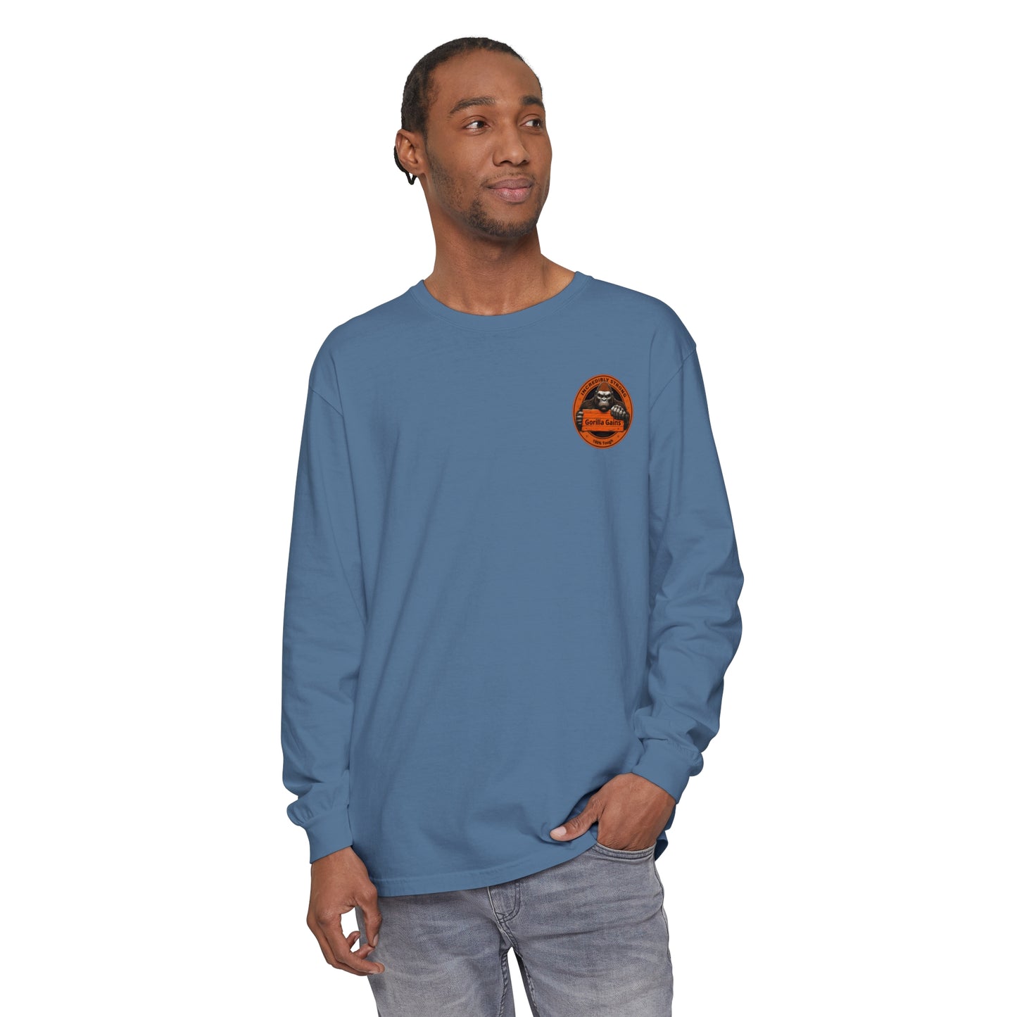 Gorilla Gains Long Sleeve T-Shirt - Incredible Strength Design