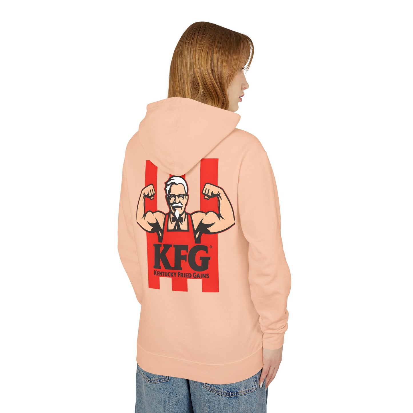 KFG Kentucky Fried Gains Unisex Lightweight Hoodie - Perfect for Food Lovers and Fitness Enthusiasts