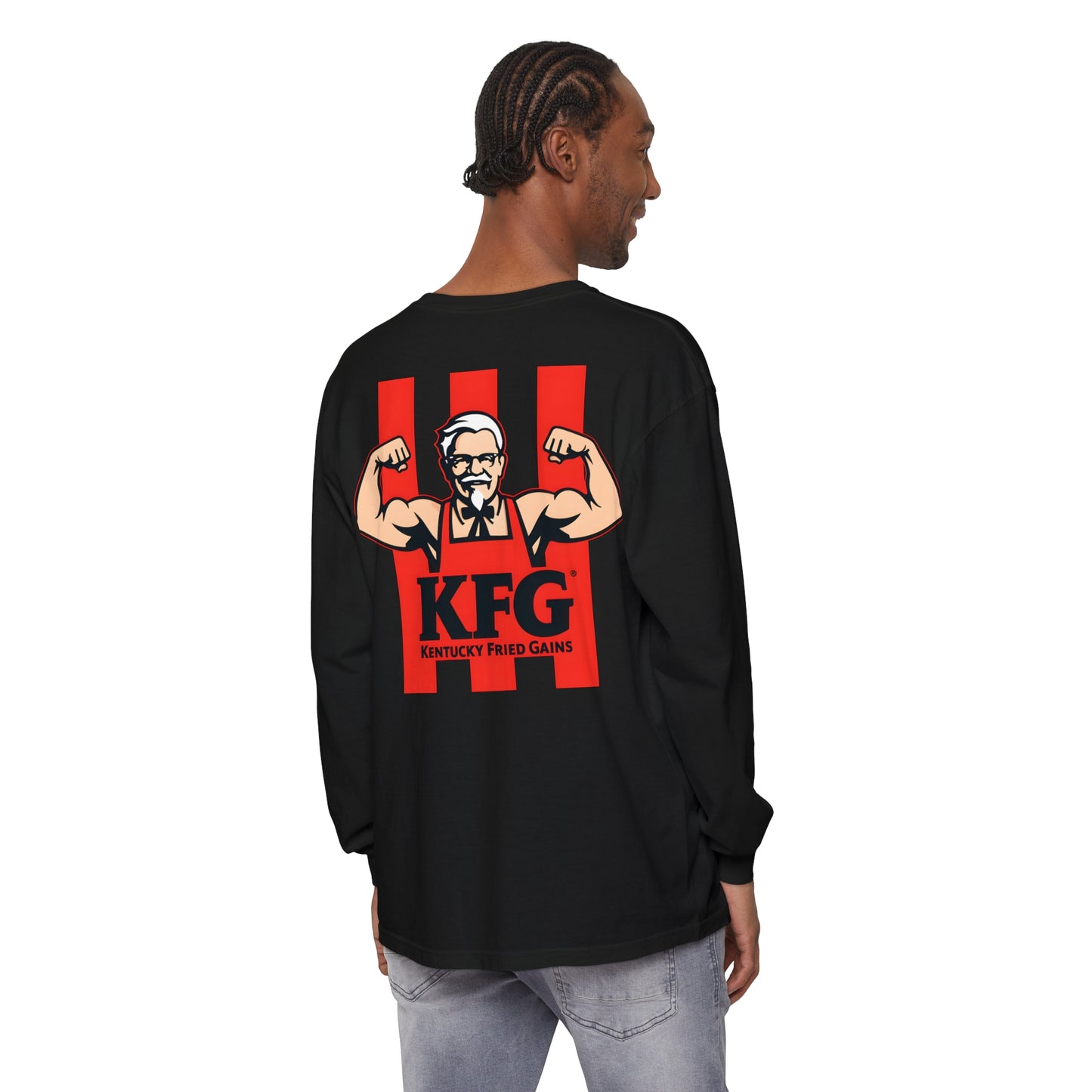 Kentucky Fried Gains Long Sleeve T-Shirt - Comfortable Unisex Tee for Food Lovers