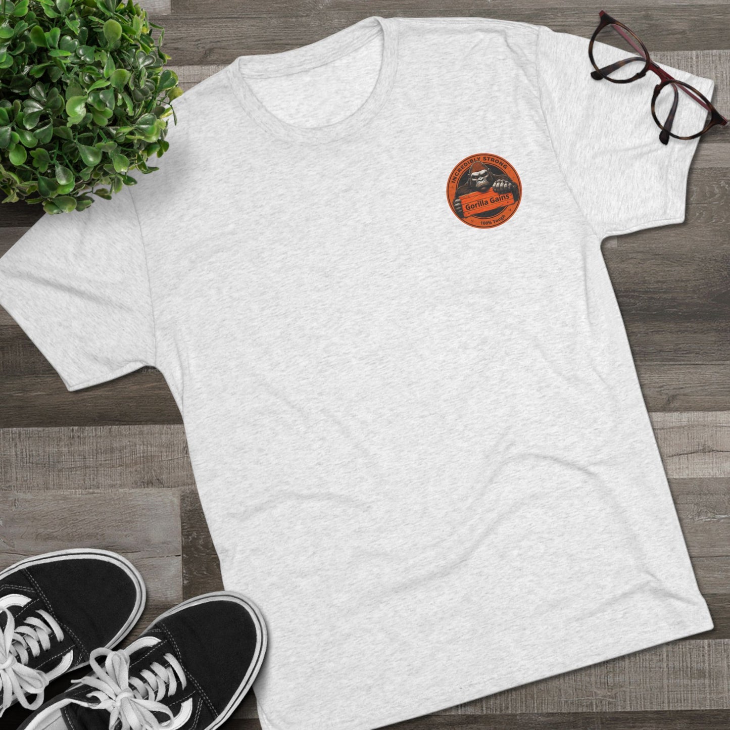 Incredibly Strong Gorilla Gains Unisex Tri-Blend Crew Tee