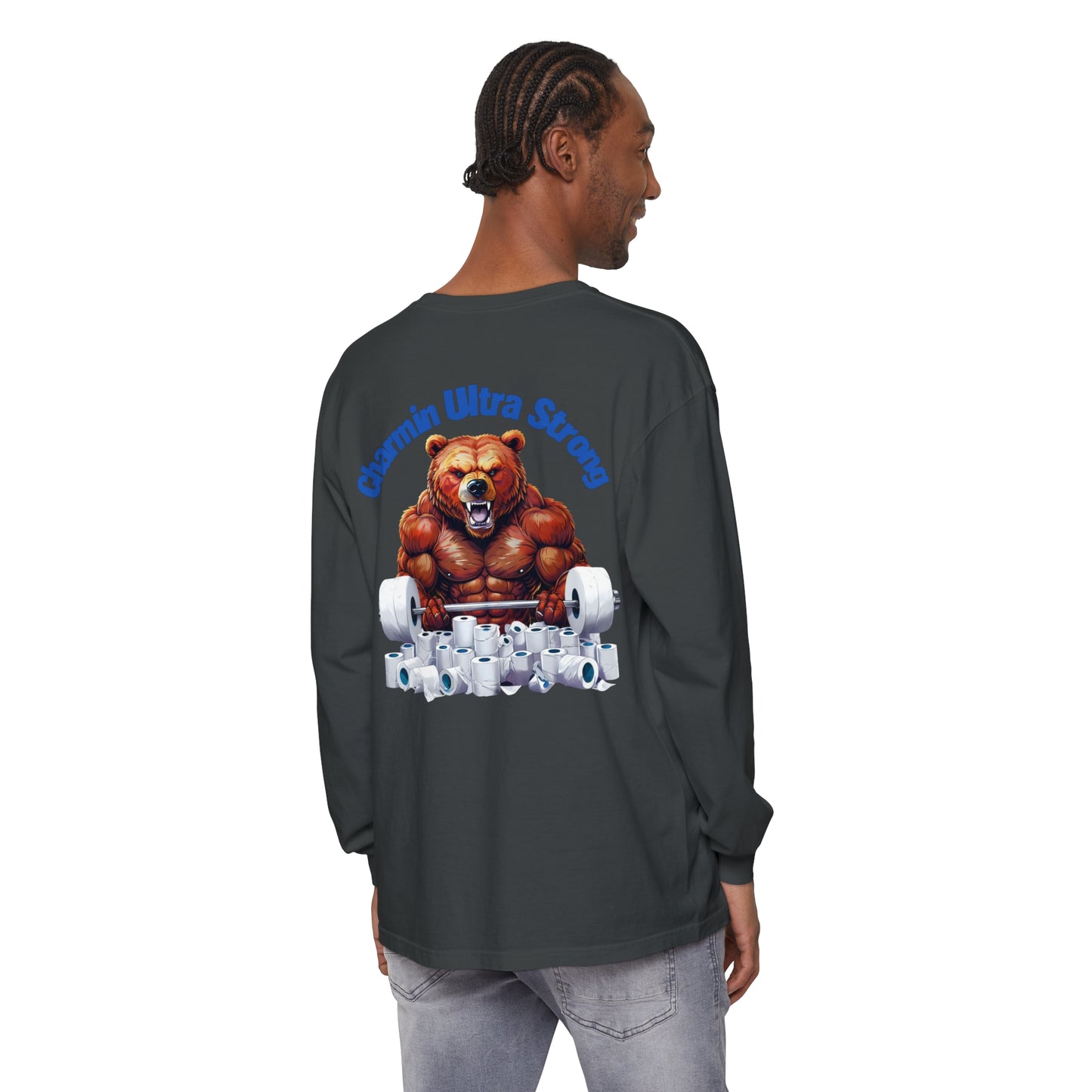 Funny Bear Gym Long Sleeve T-Shirt | Charmin Ultra Strong Design