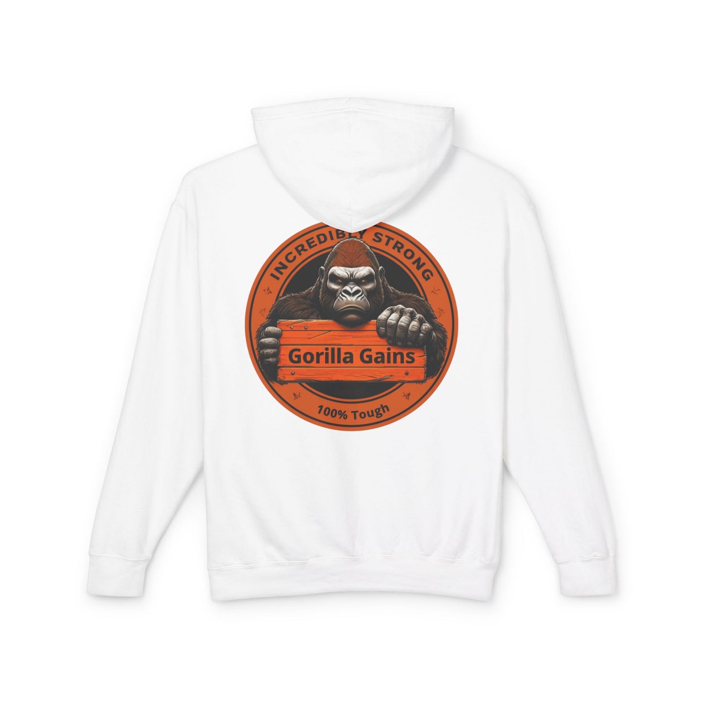 Incredibly Strong Gorilla Gains Unisex Lightweight Hoodie - Perfect for Fitness Enthusiasts and Gym Lovers