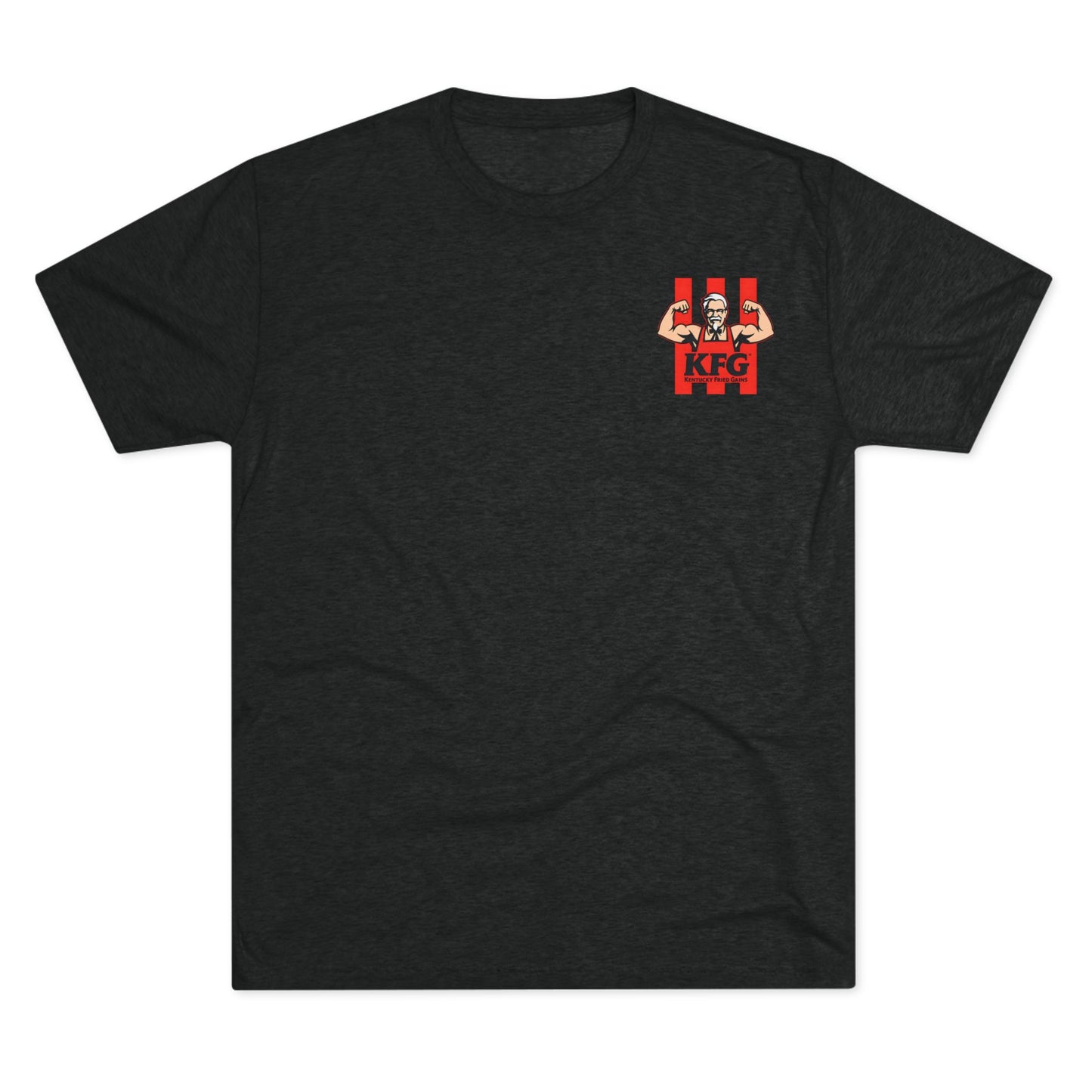 Kentucky Fried Gains Unisex Tri-Blend Crew Tee - Fun & Comfy Graphic Tee for Foodie Fans