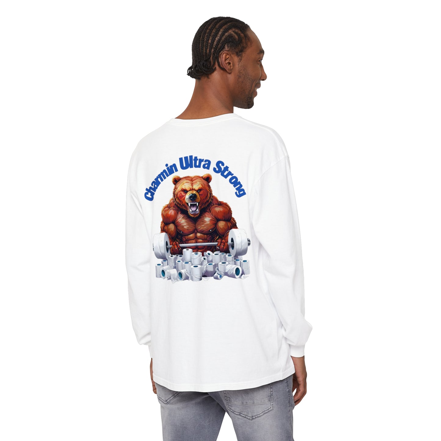 Funny Bear Gym Long Sleeve T-Shirt | Charmin Ultra Strong Design