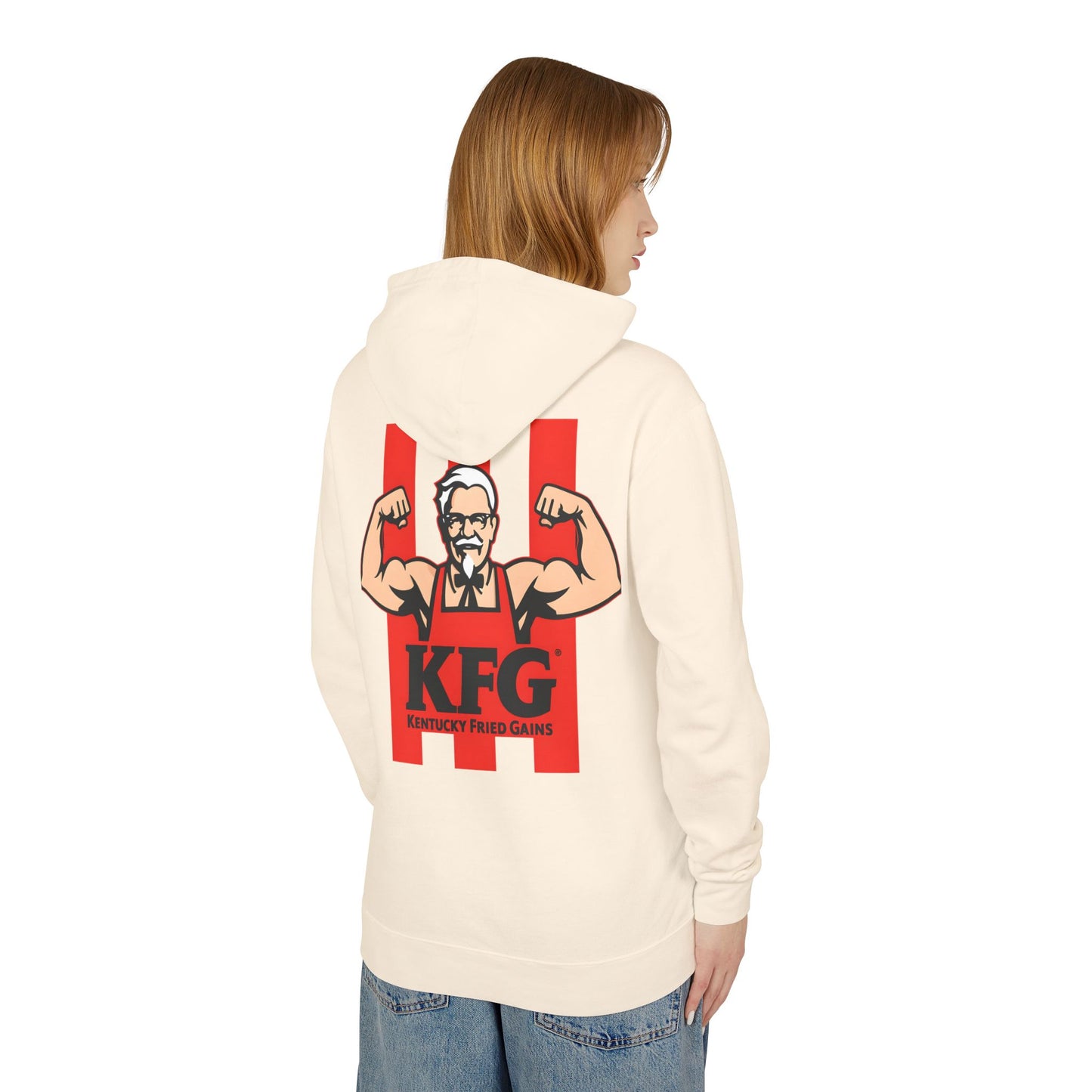 KFG Kentucky Fried Gains Unisex Lightweight Hoodie - Perfect for Food Lovers and Fitness Enthusiasts
