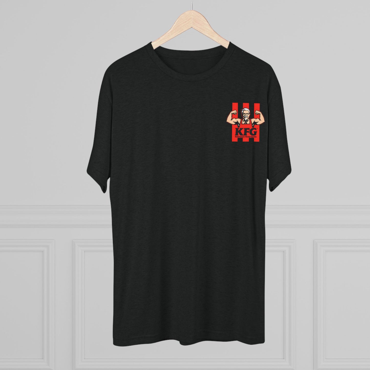 Kentucky Fried Gains Unisex Tri-Blend Crew Tee - Fun & Comfy Graphic Tee for Foodie Fans