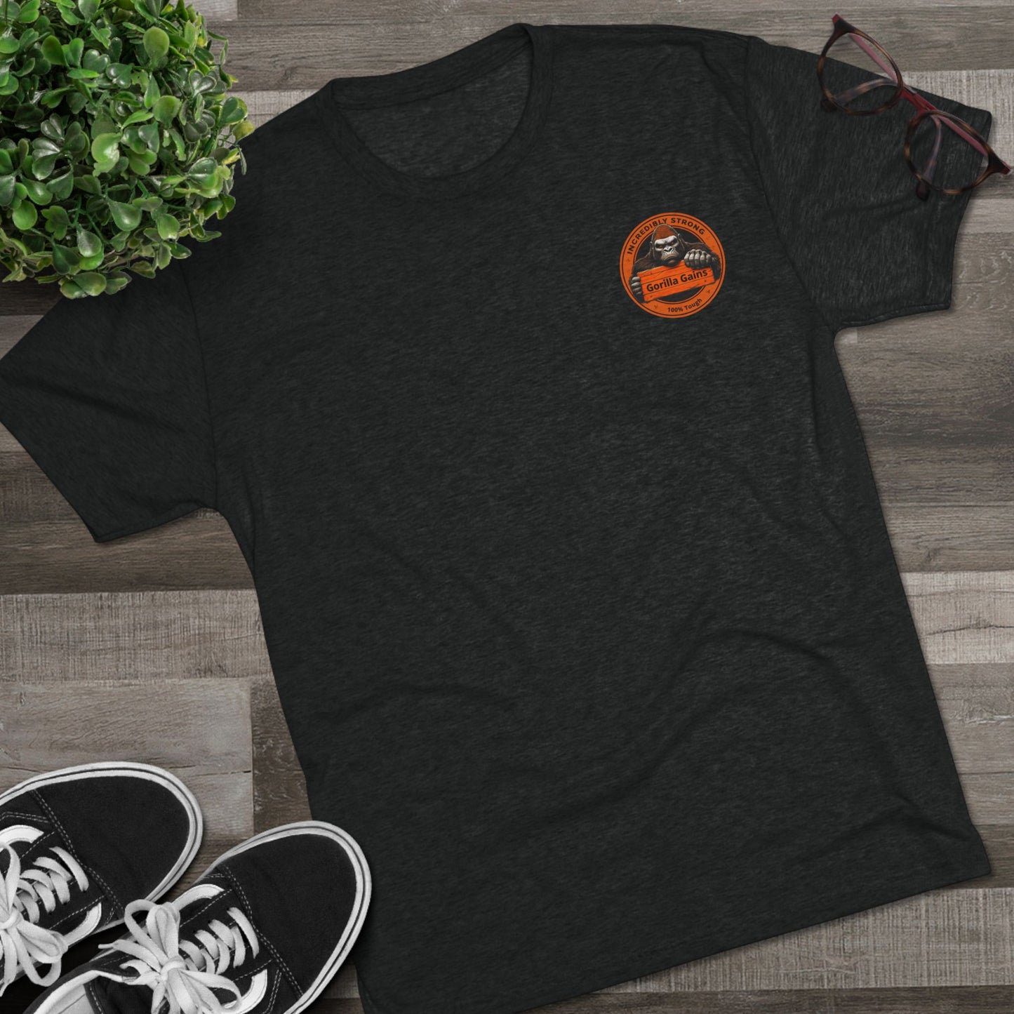 Incredibly Strong Gorilla Gains Unisex Tri-Blend Crew Tee
