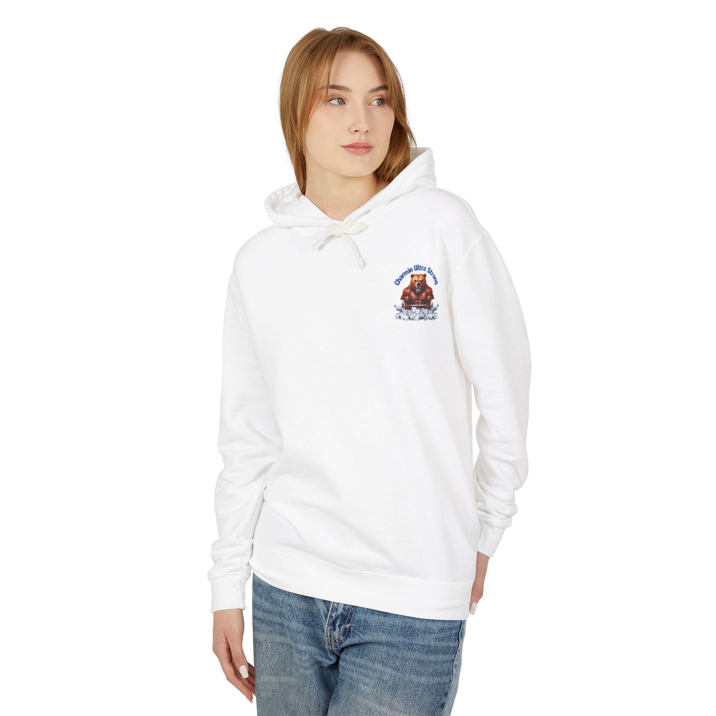 Funny Unisex Lightweight Hooded Sweatshirt - 'Chillin' Like A Strong Bear' Gym Apparel