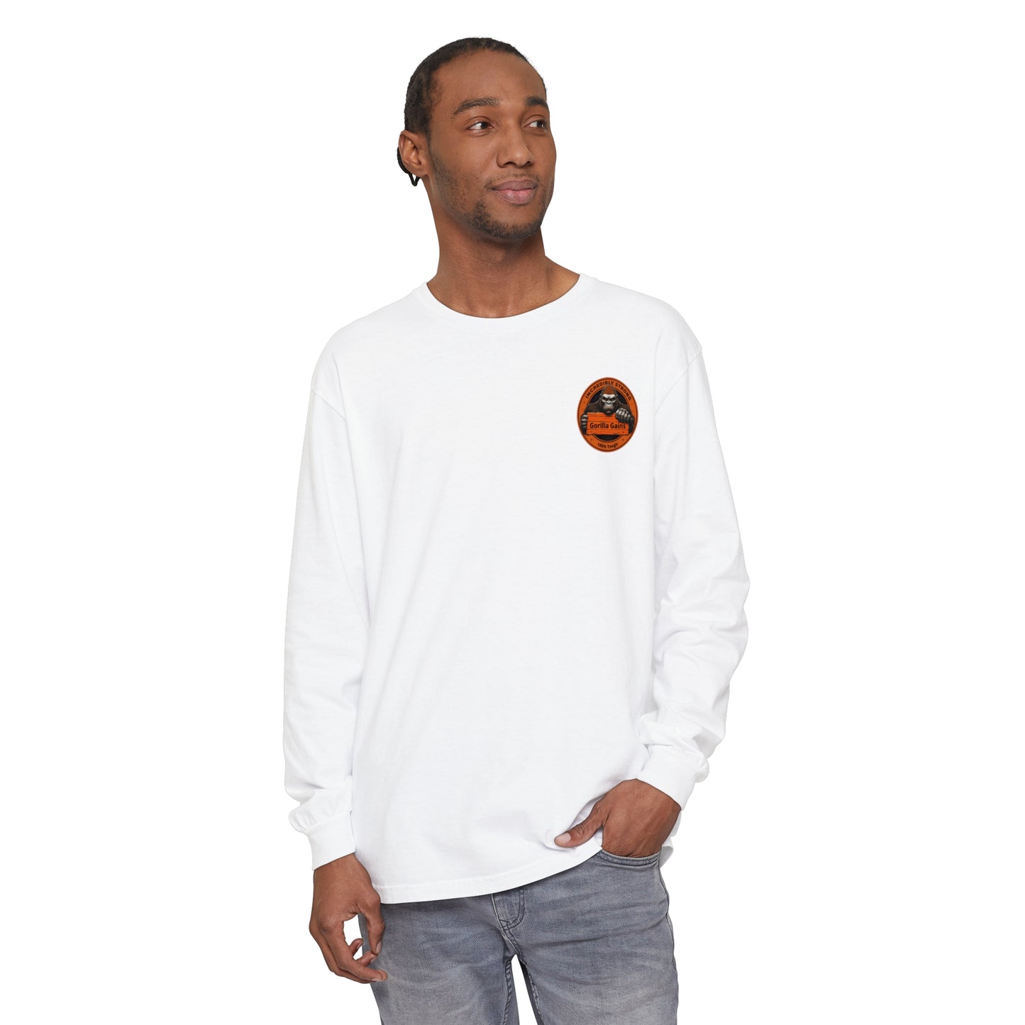 Gorilla Gains Long Sleeve T-Shirt - Incredible Strength Design