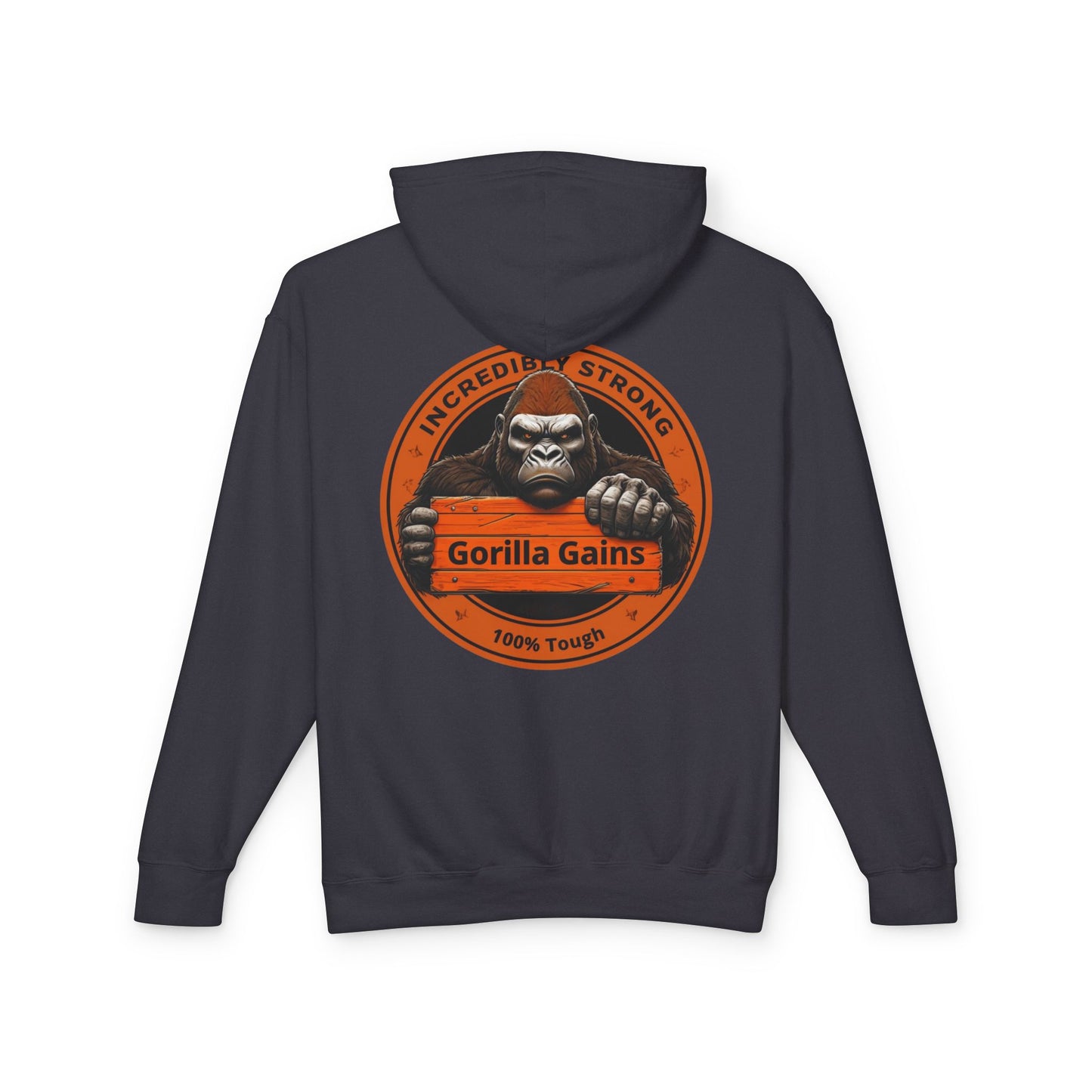 Incredibly Strong Gorilla Gains Unisex Lightweight Hoodie - Perfect for Fitness Enthusiasts and Gym Lovers