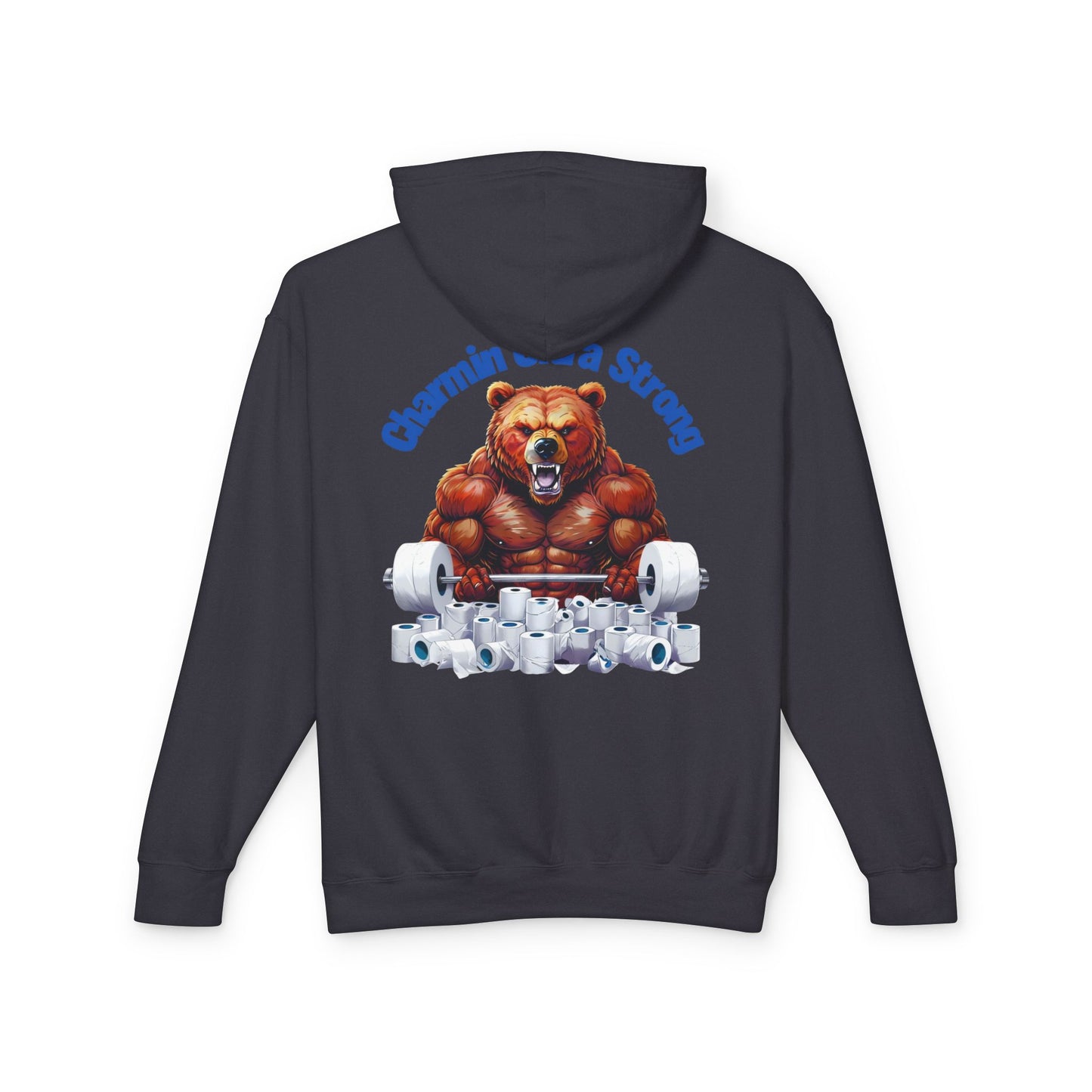 Funny Unisex Lightweight Hooded Sweatshirt - 'Chillin' Like A Strong Bear' Gym Apparel