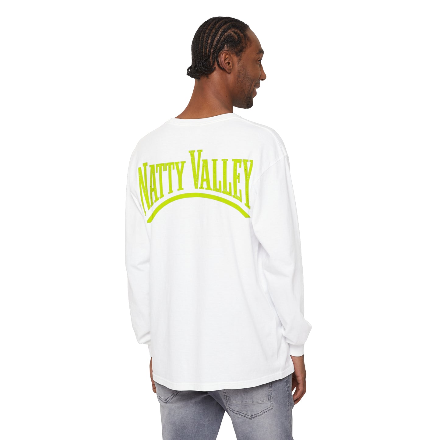 Natty Valley Unisex Garment-Dyed Long Sleeve T-Shirt - Casual Graphic Tee for Every Occasion