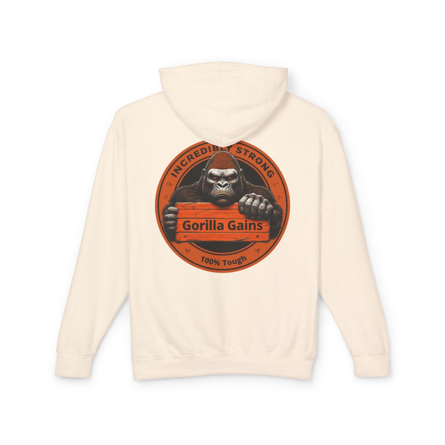 Incredibly Strong Gorilla Gains Unisex Lightweight Hoodie - Perfect for Fitness Enthusiasts and Gym Lovers