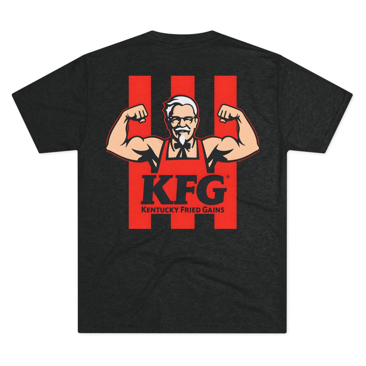 Kentucky Fried Gains Unisex Tri-Blend Crew Tee - Fun & Comfy Graphic Tee for Foodie Fans
