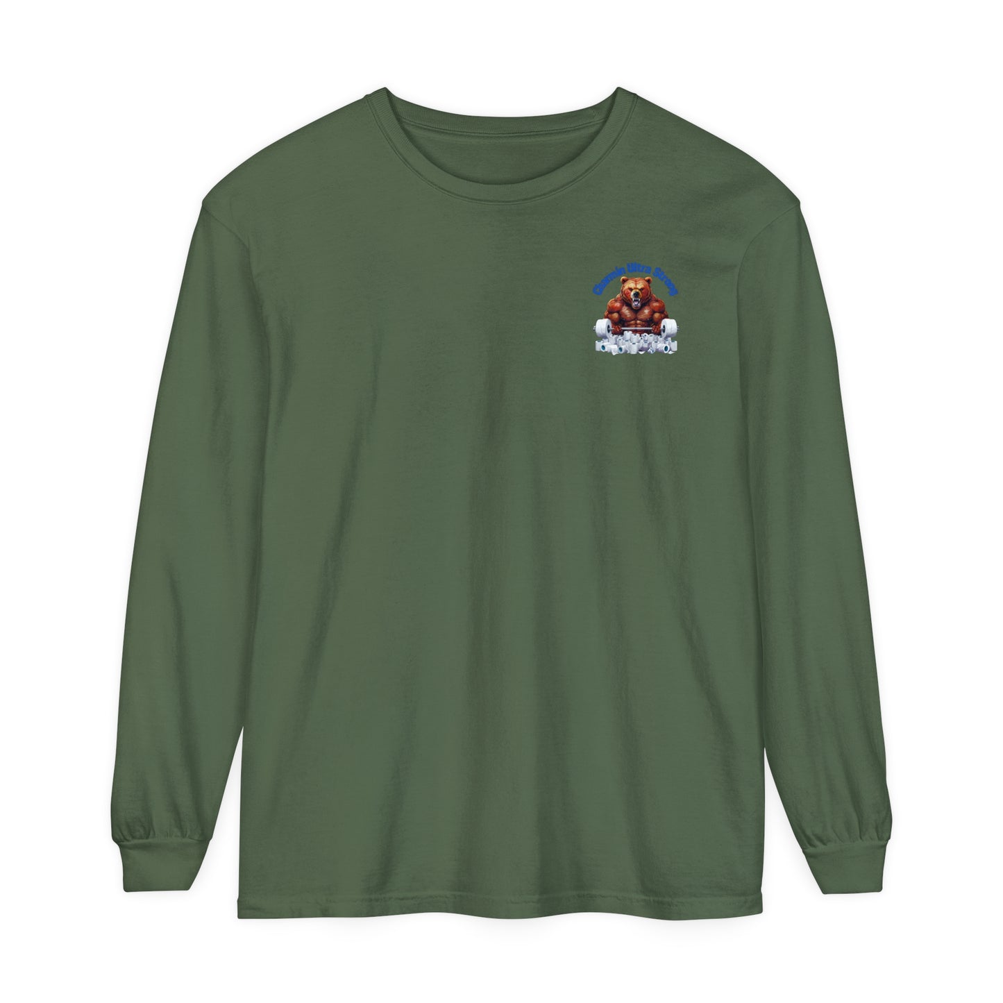 Funny Bear Gym Long Sleeve T-Shirt | Charmin Ultra Strong Design