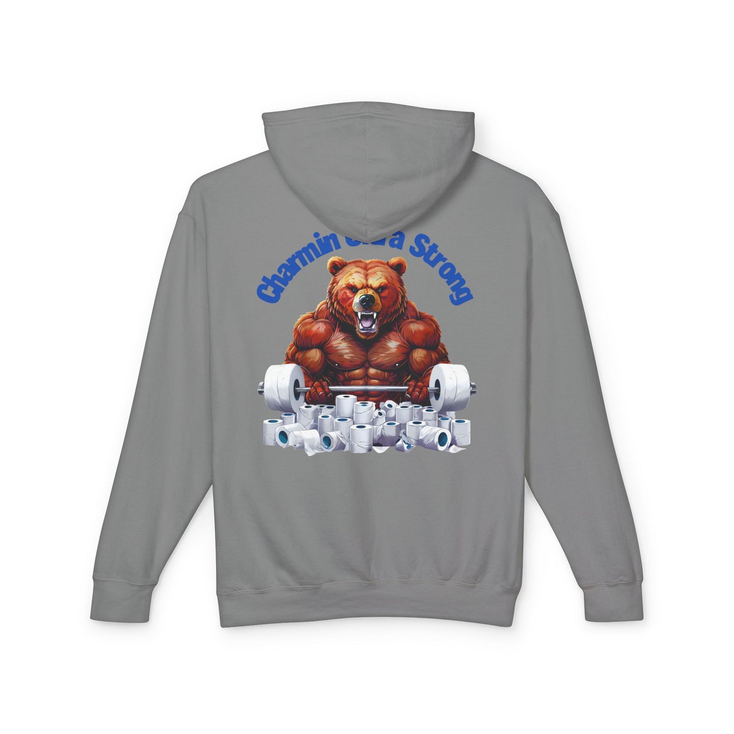 Funny Unisex Lightweight Hooded Sweatshirt - 'Chillin' Like A Strong Bear' Gym Apparel
