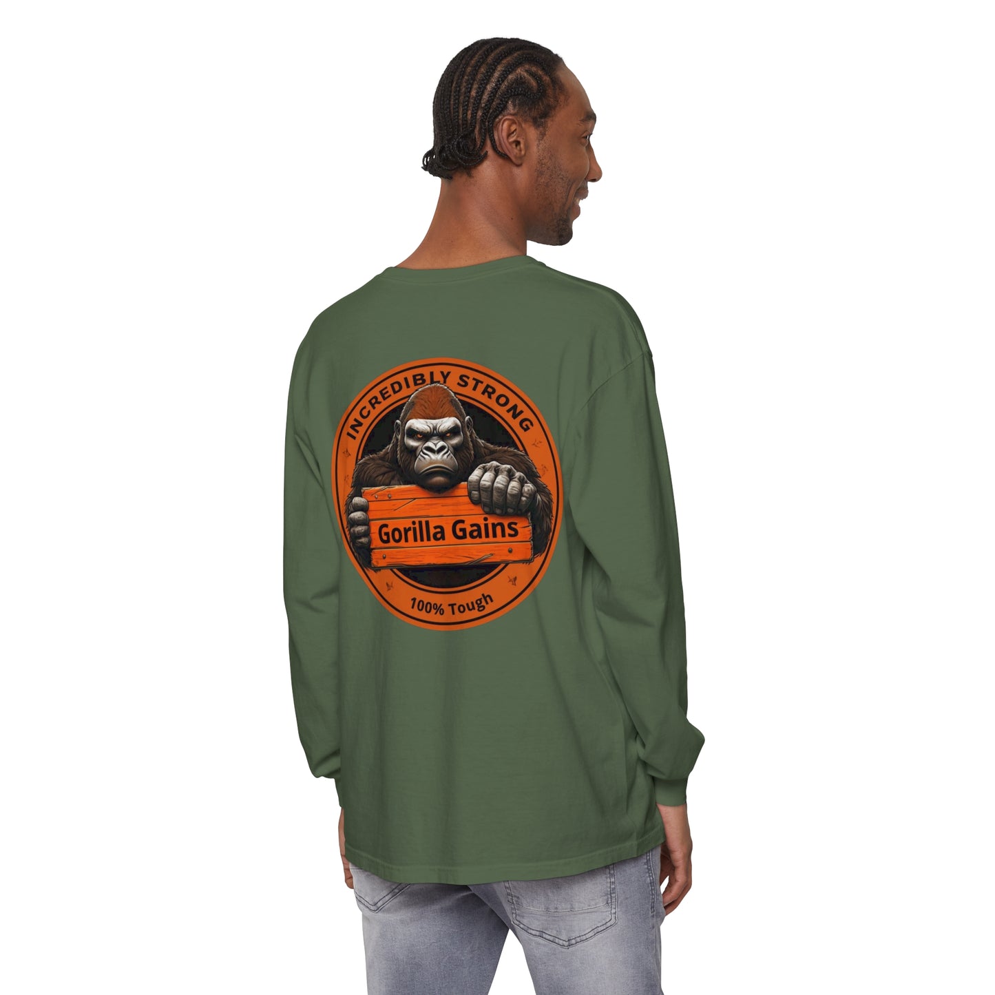 Gorilla Gains Long Sleeve T-Shirt - Incredible Strength Design