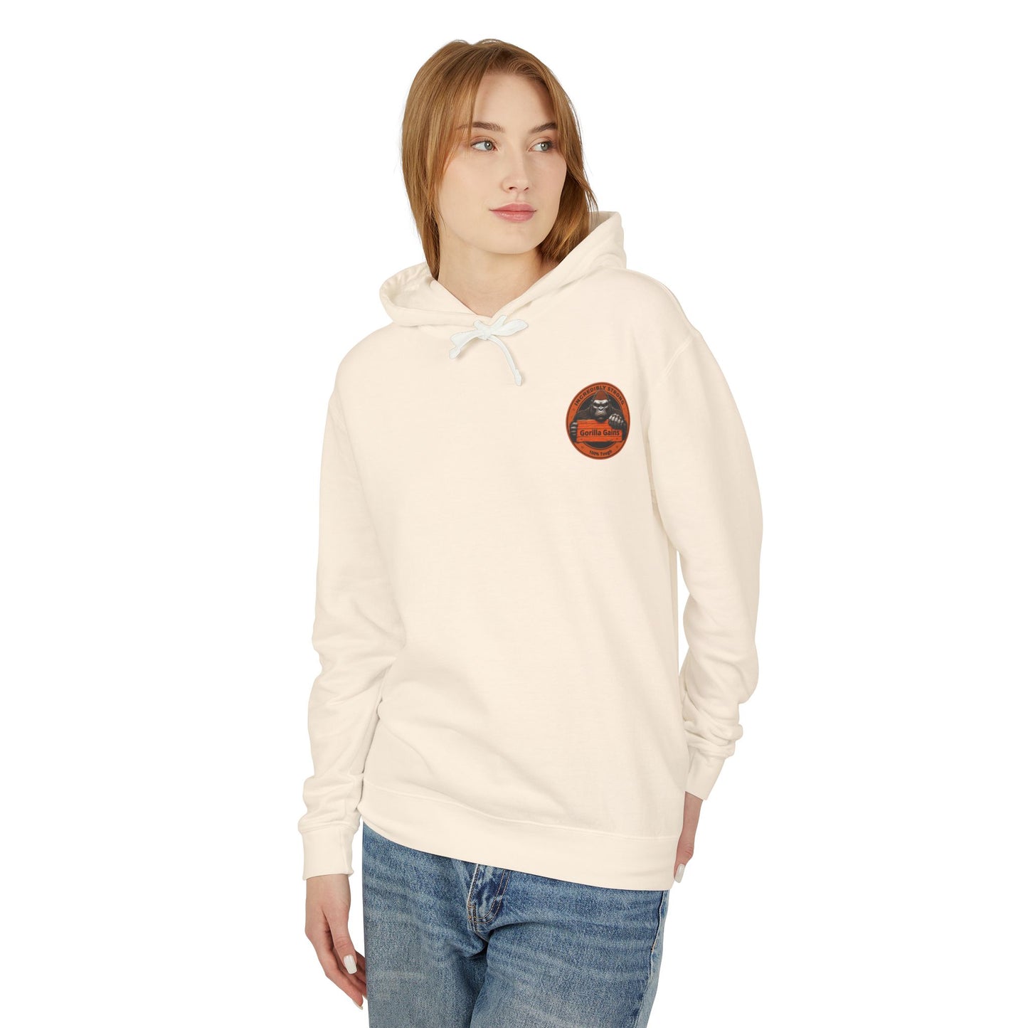 Incredibly Strong Gorilla Gains Unisex Lightweight Hoodie - Perfect for Fitness Enthusiasts and Gym Lovers