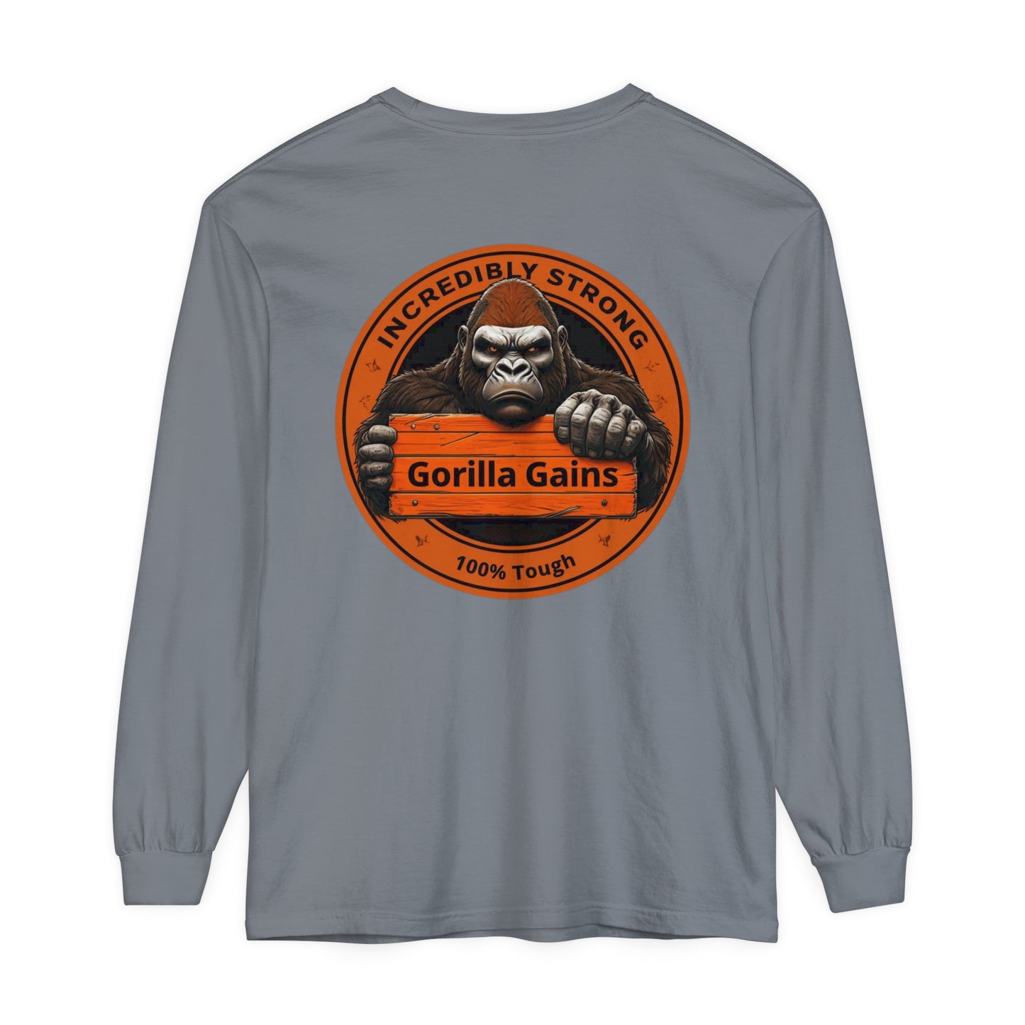 Gorilla Gains Long Sleeve T-Shirt - Incredible Strength Design