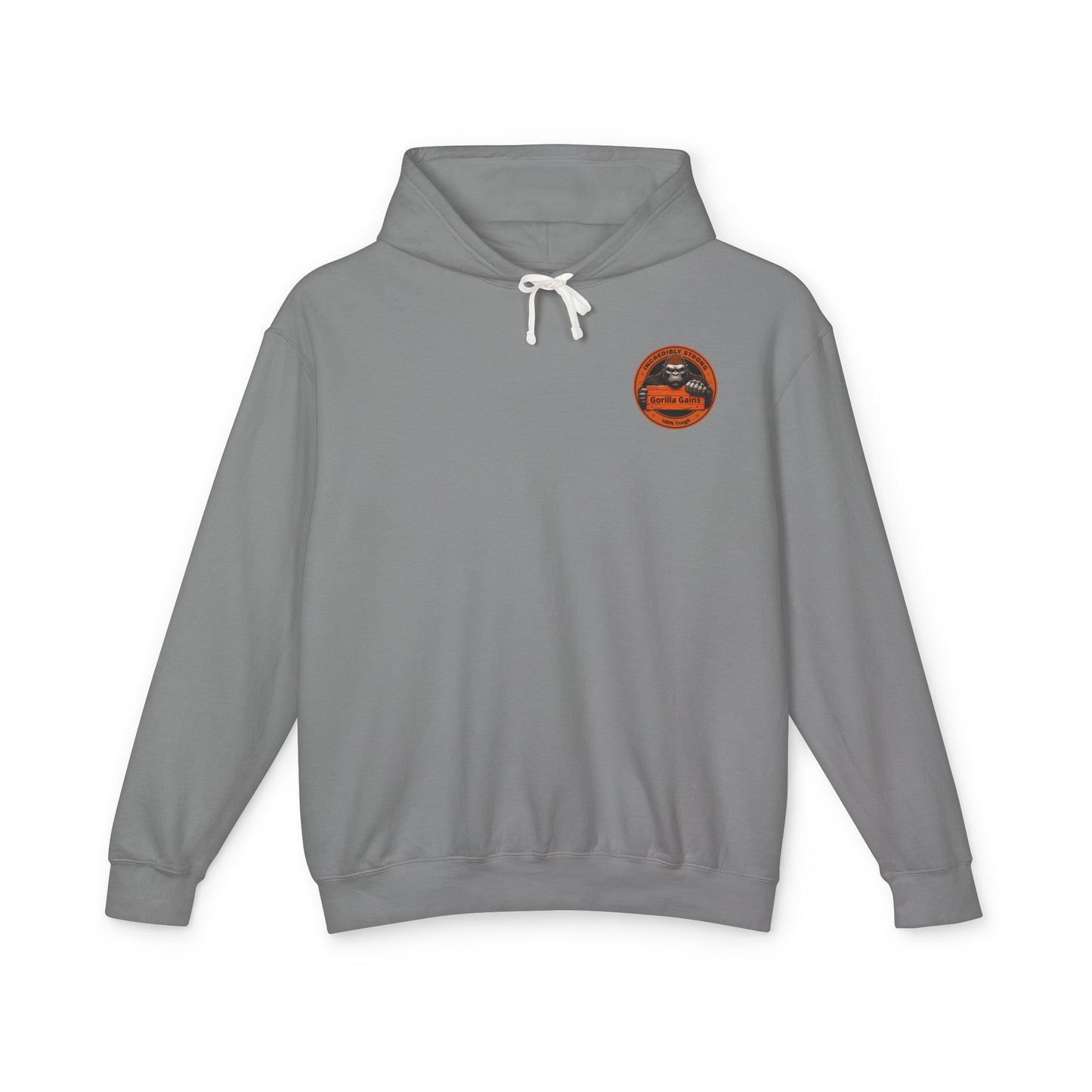Incredibly Strong Gorilla Gains Unisex Lightweight Hoodie - Perfect for Fitness Enthusiasts and Gym Lovers