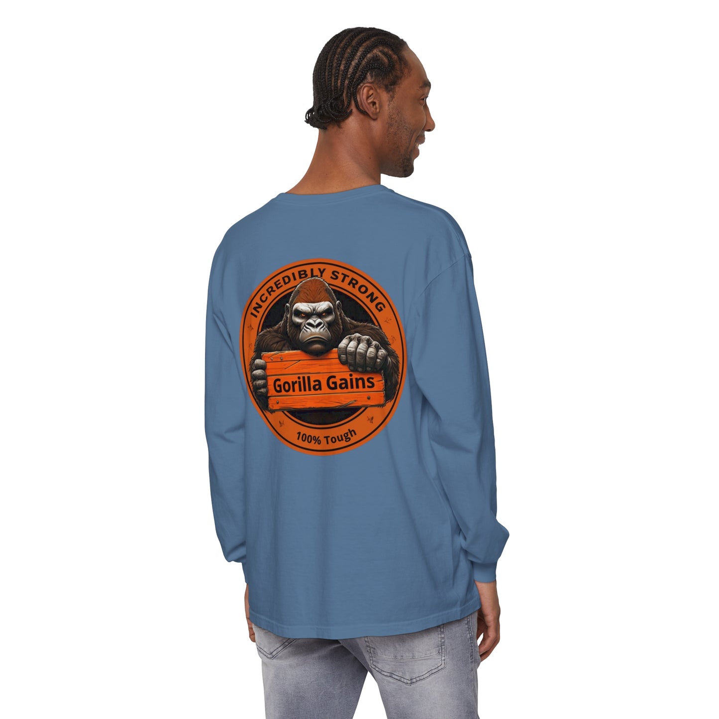 Gorilla Gains Long Sleeve T-Shirt - Incredible Strength Design