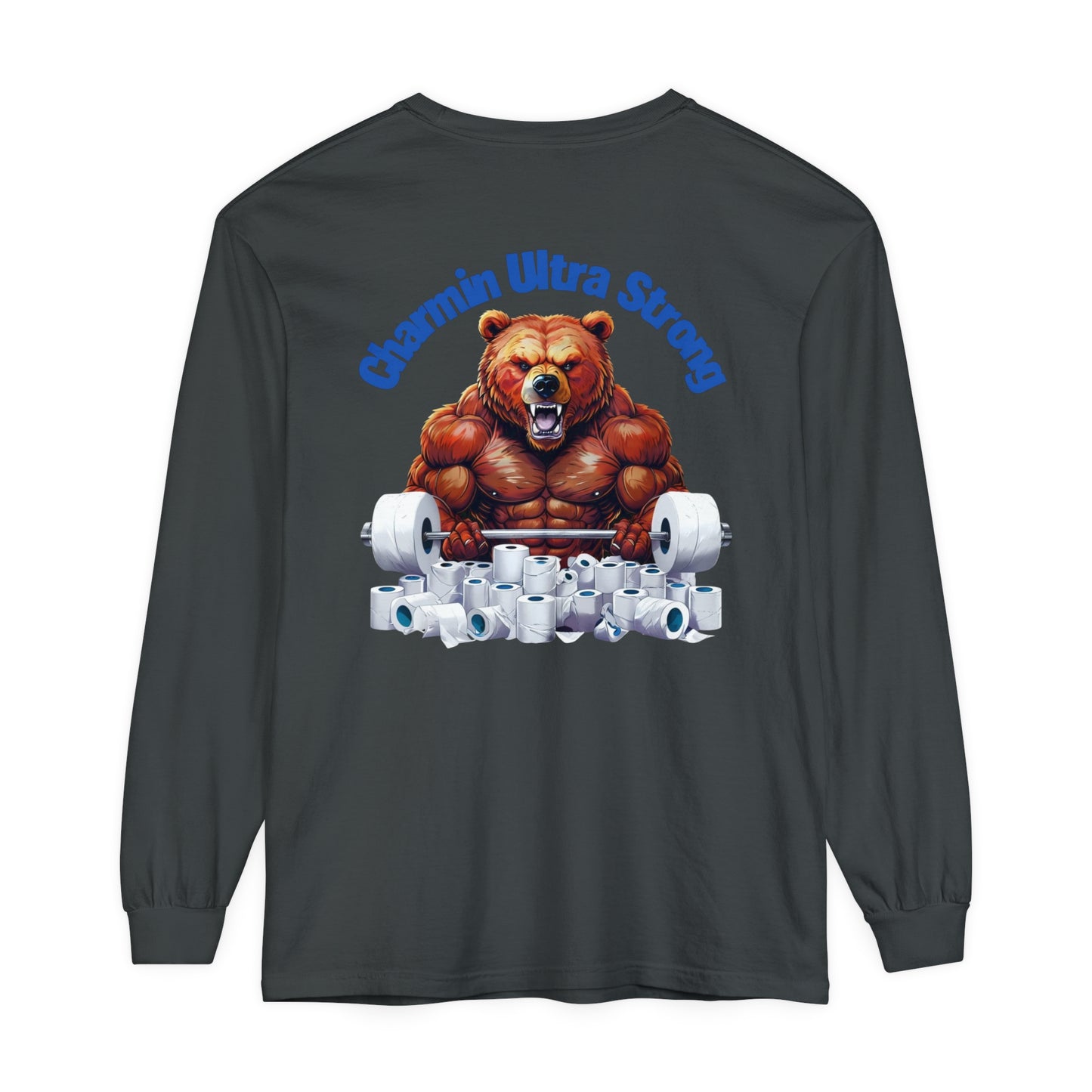 Funny Bear Gym Long Sleeve T-Shirt | Charmin Ultra Strong Design