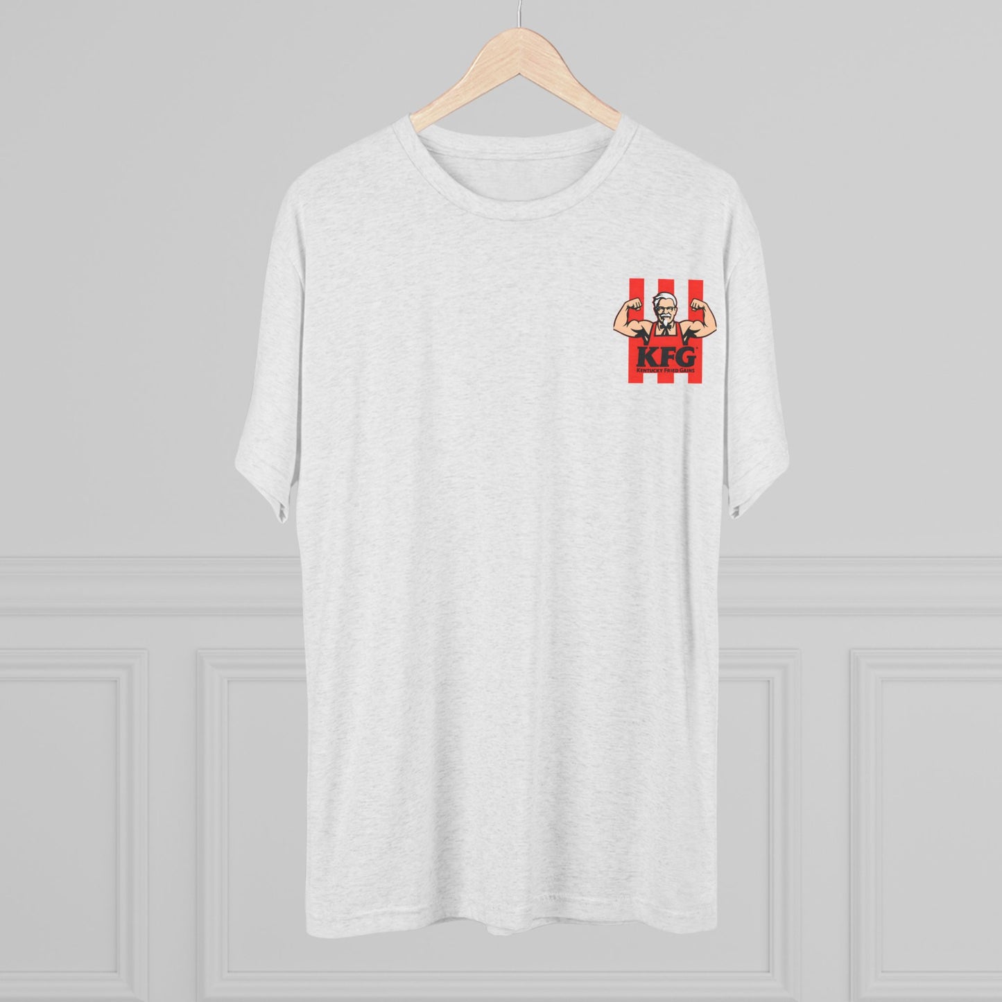 Kentucky Fried Gains Unisex Tri-Blend Crew Tee - Fun & Comfy Graphic Tee for Foodie Fans