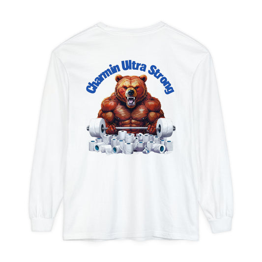Funny Bear Gym Long Sleeve T-Shirt | Charmin Ultra Strong Design