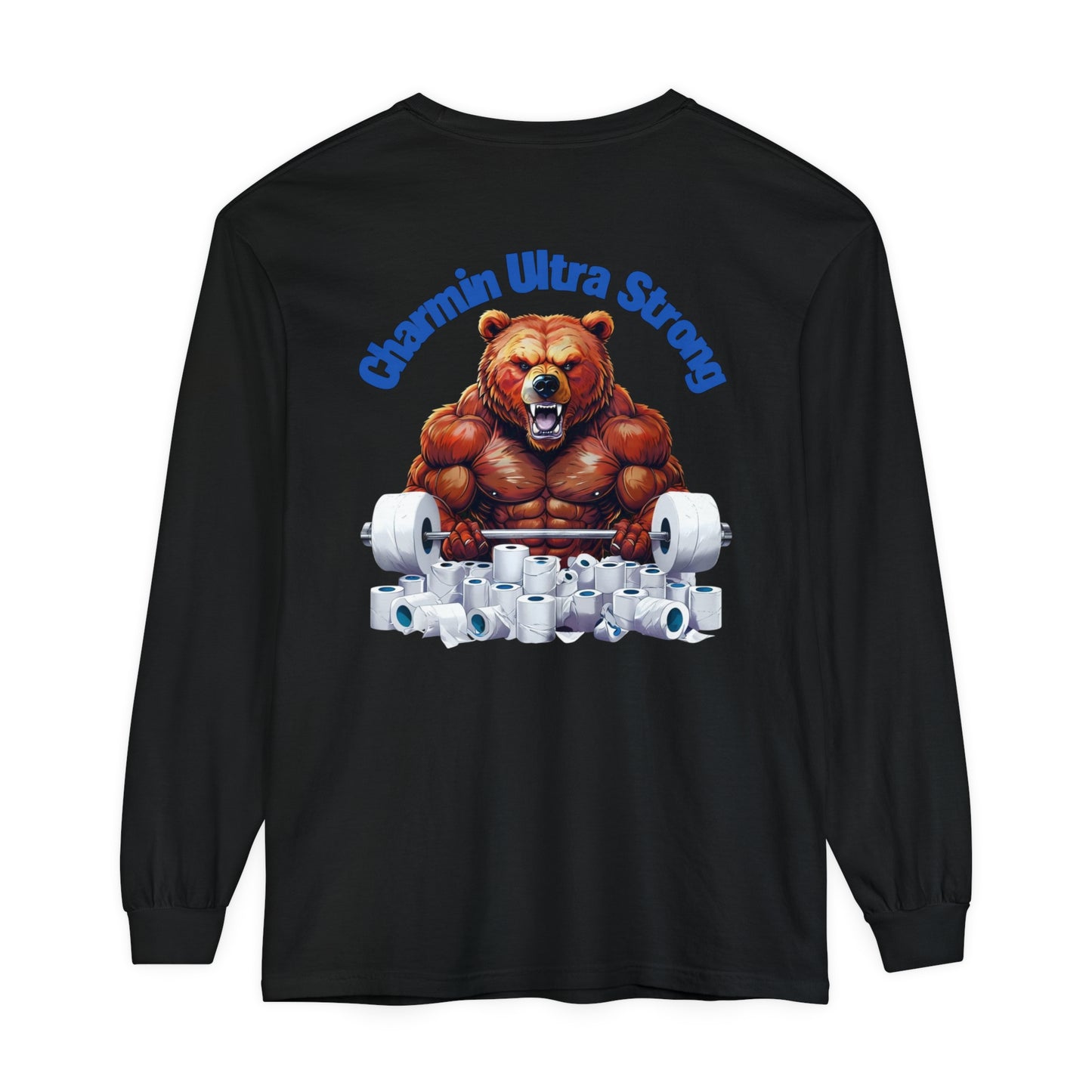 Funny Bear Gym Long Sleeve T-Shirt | Charmin Ultra Strong Design